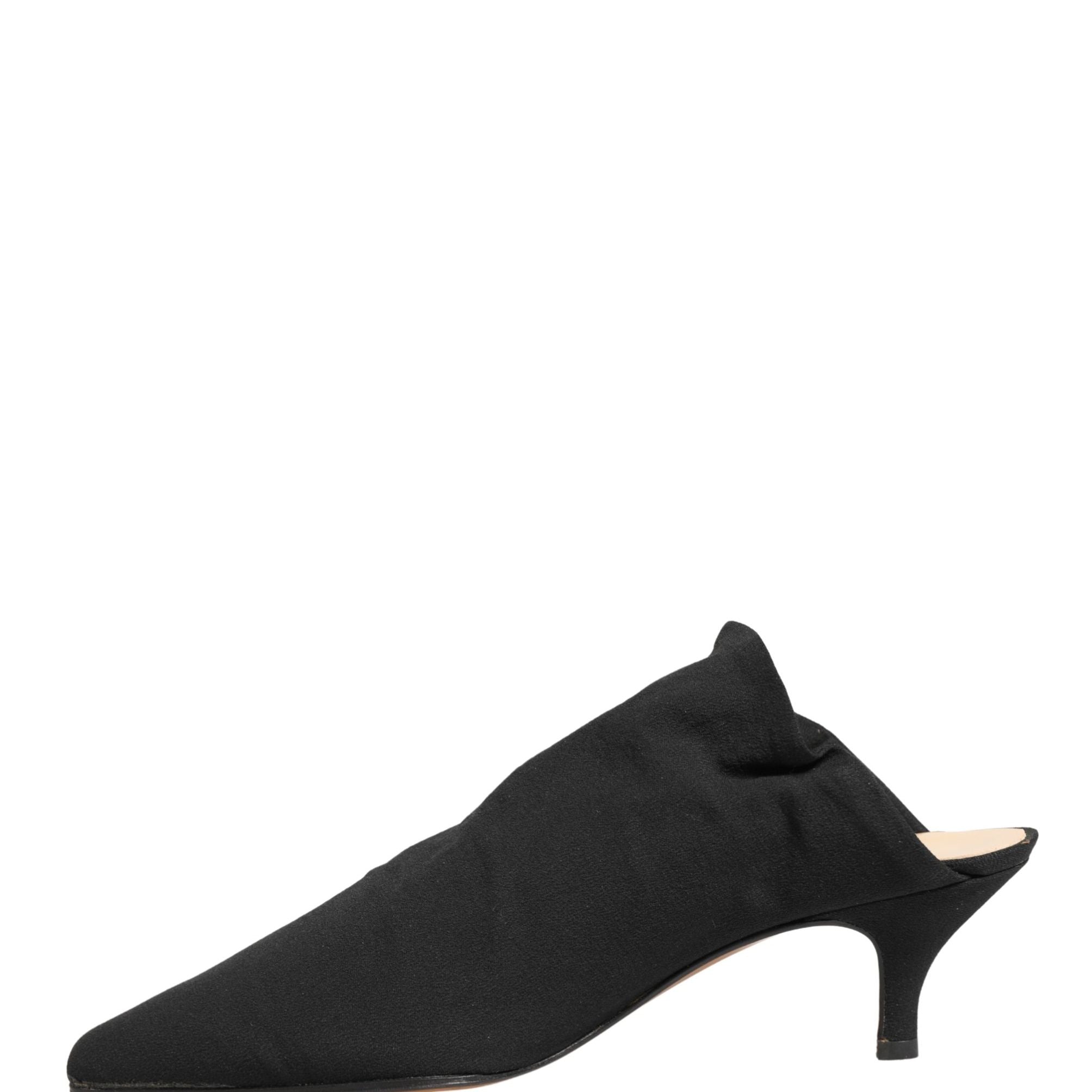 Dolce & Gabbana Black Suede Heel Mule Shoes