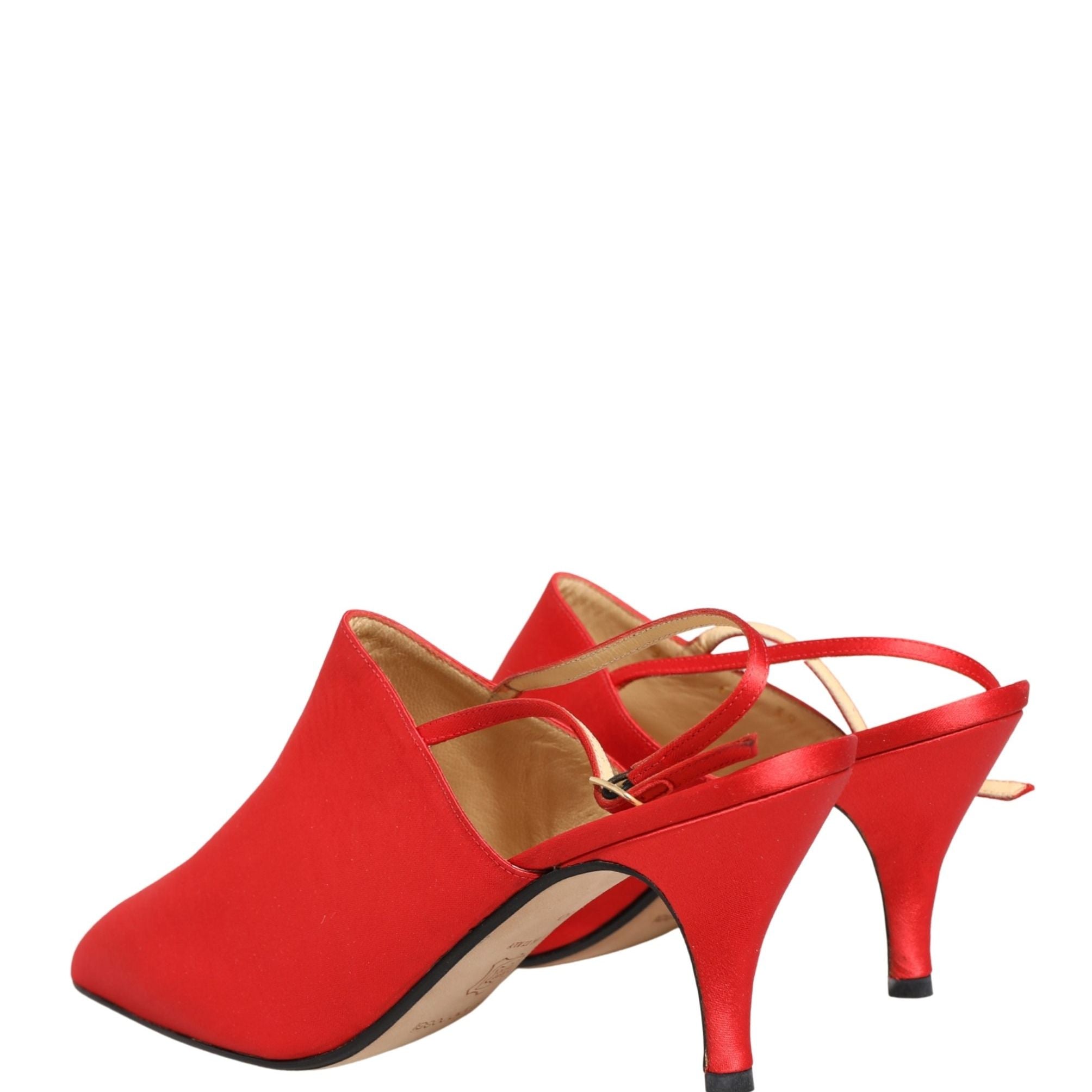 Dolce & Gabbana Red Suede Heel Slingback Shoes