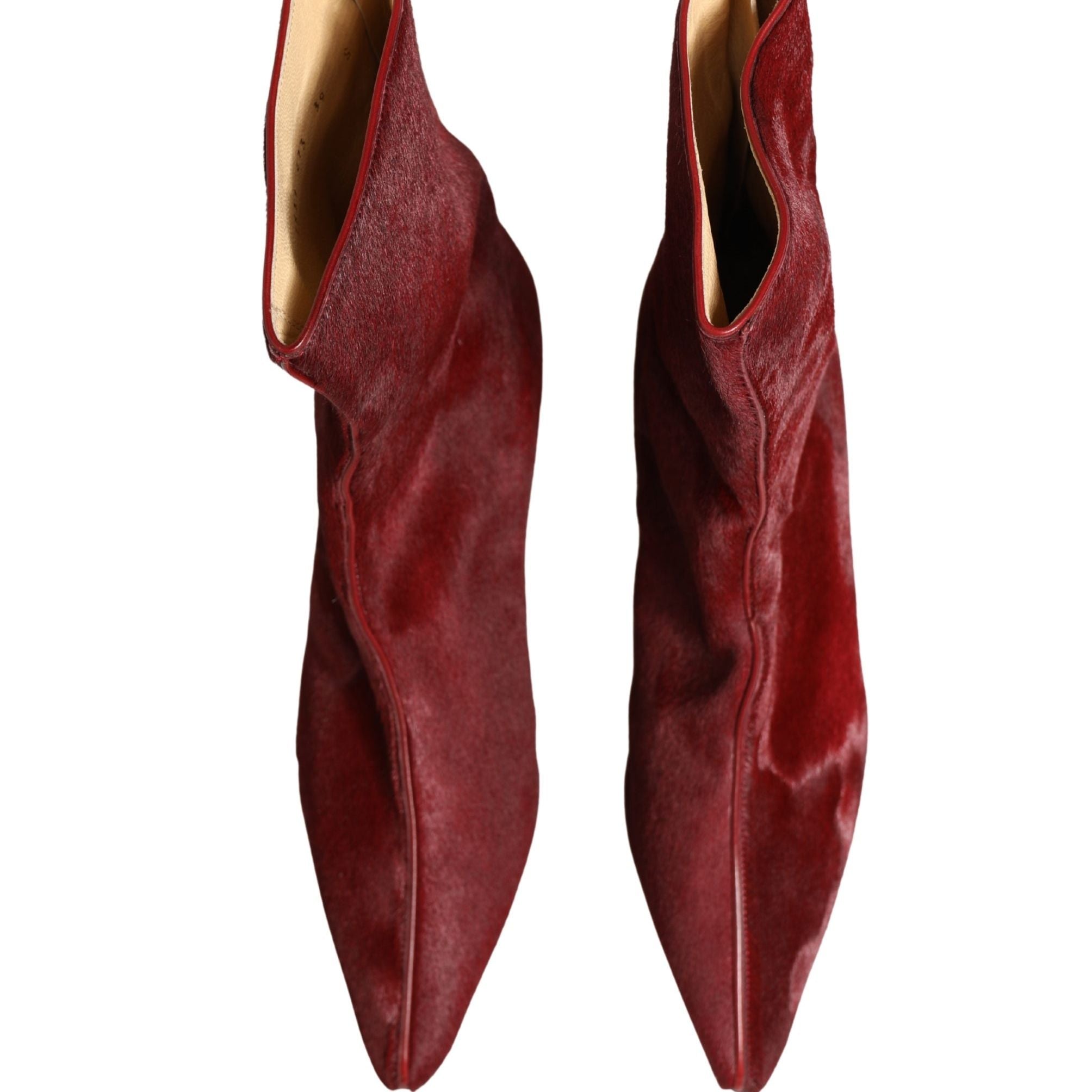 Dolce & Gabbana Burgundy Mid Calf Boots Shoes