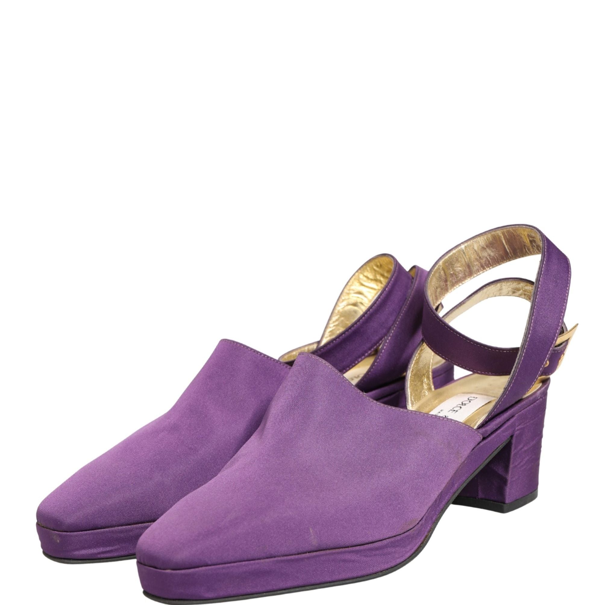 Dolce & Gabbana Purple Suede Sandals Shoes