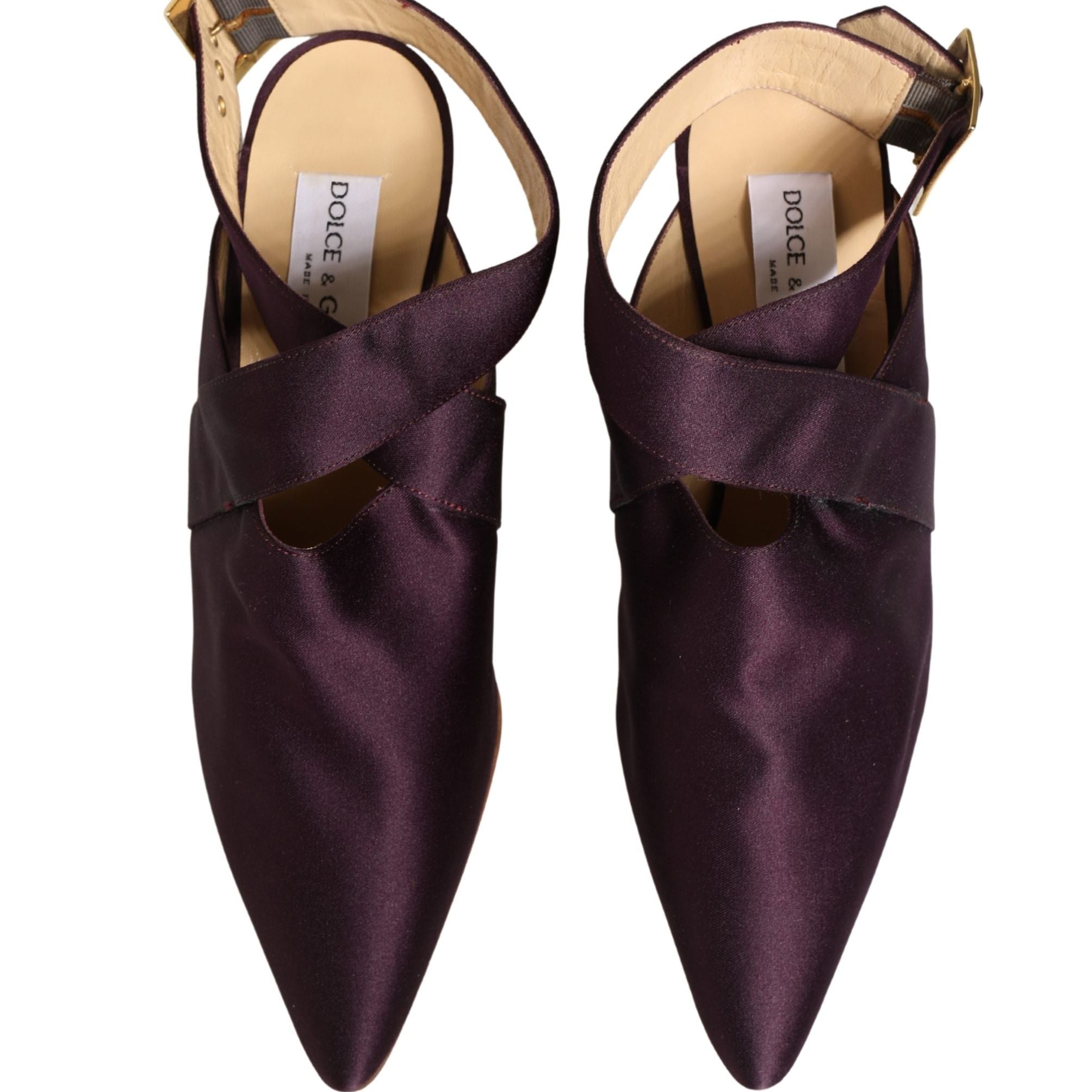 Dolce & Gabbana Purple Satin Sandals Shoes