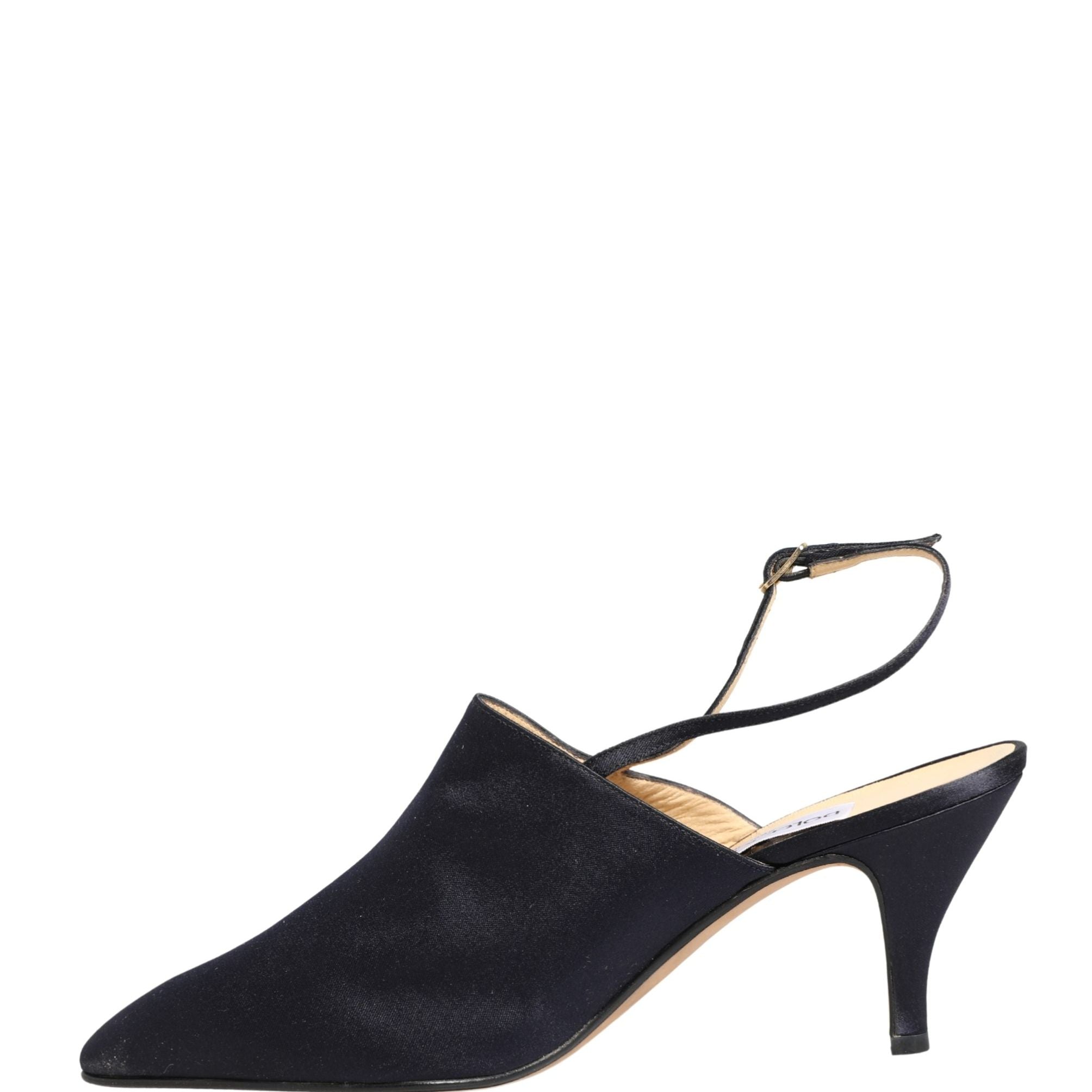 Dolce & Gabbana Black Suede Heels Slingbacks Shoes