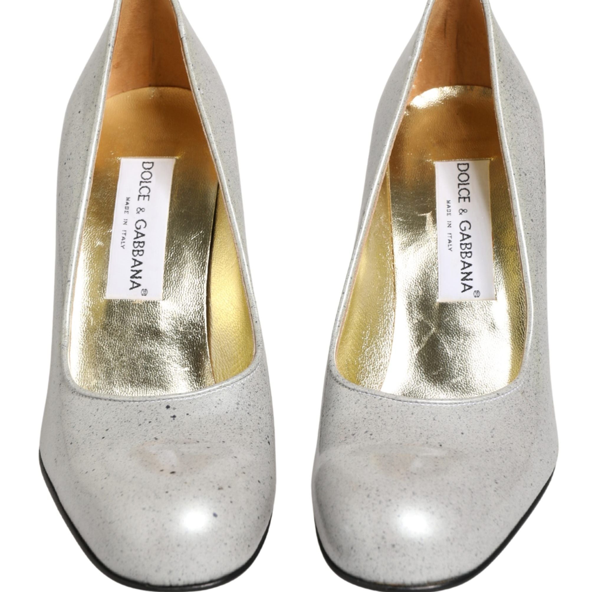 Dolce & Gabbana White Leather High Heels Women Pumps Shoes
