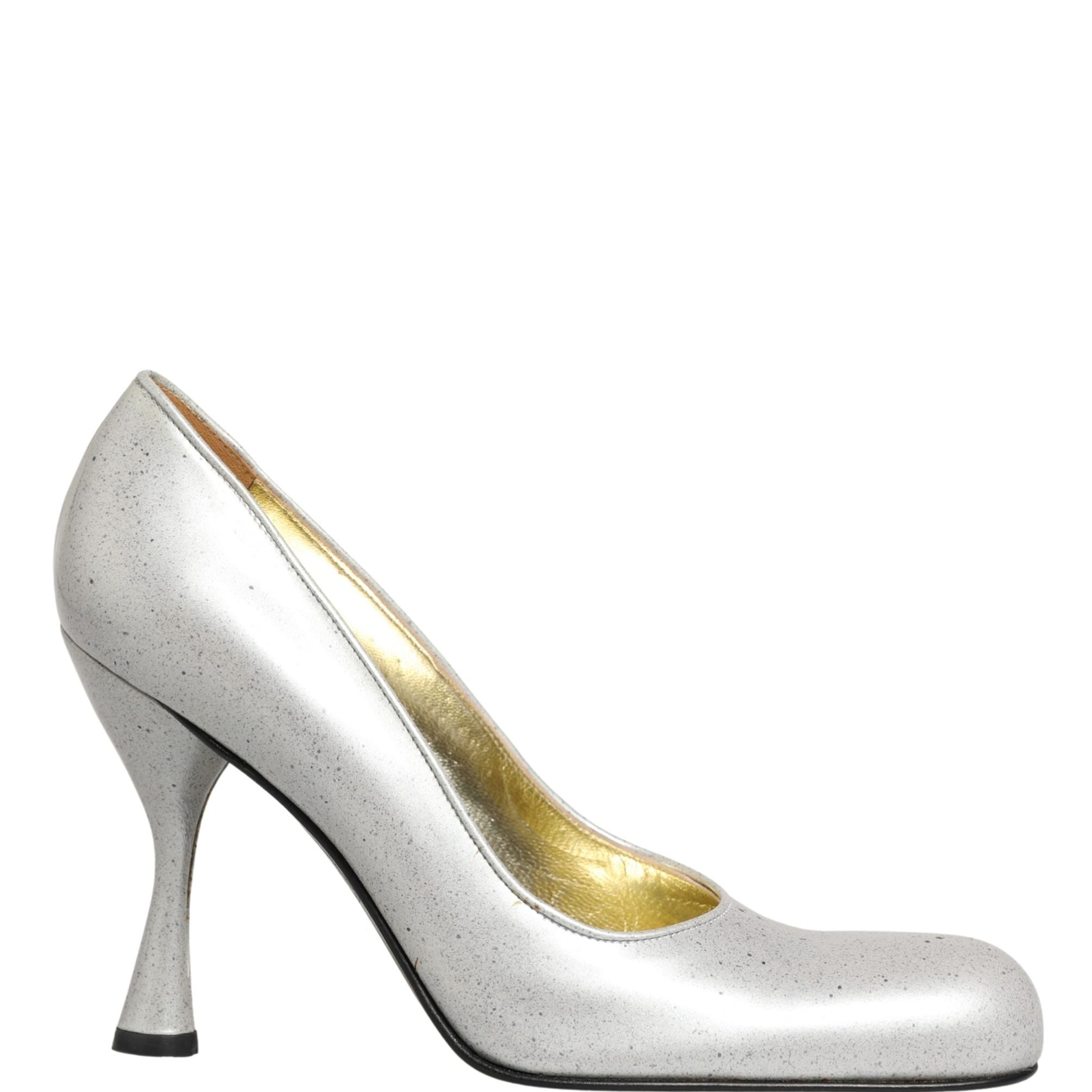 Dolce & Gabbana White Leather High Heels Women Pumps Shoes