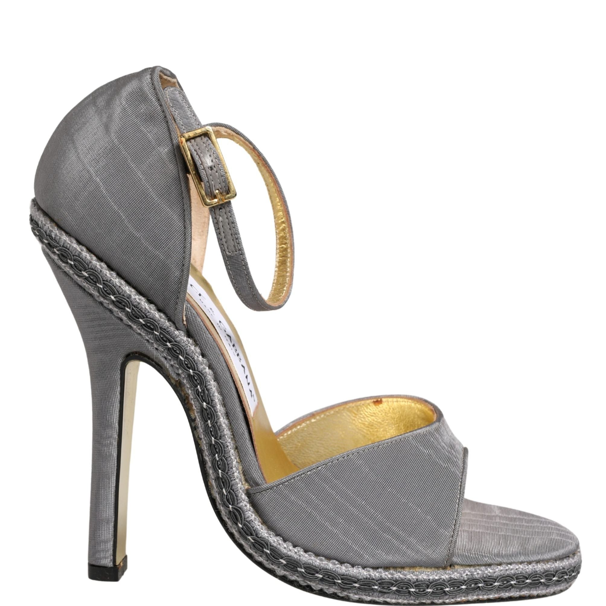 Dolce & Gabbana Gray High Heeled Sandals Ankle Strap Shoes
