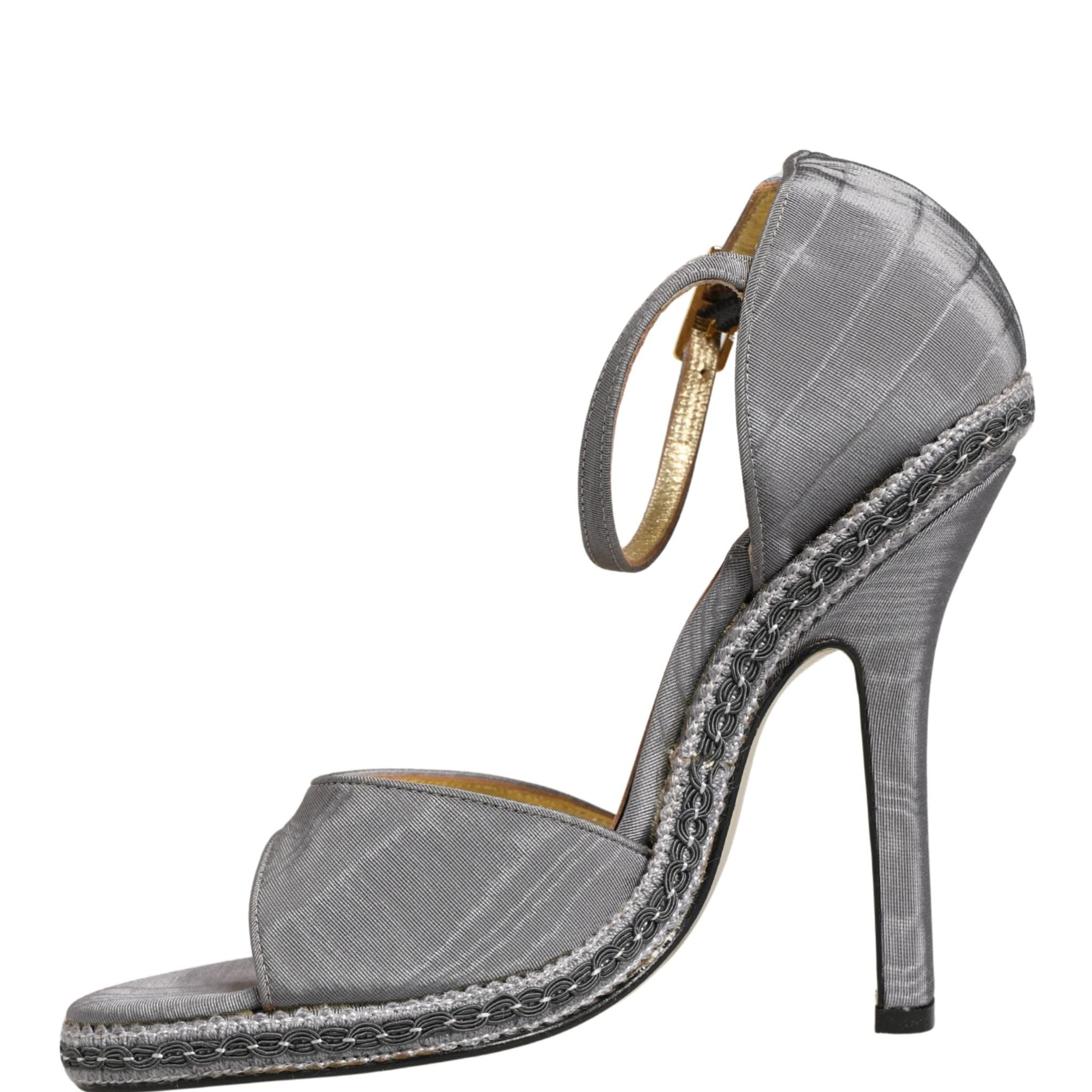 Dolce & Gabbana Gray High Heeled Sandals Ankle Strap Shoes