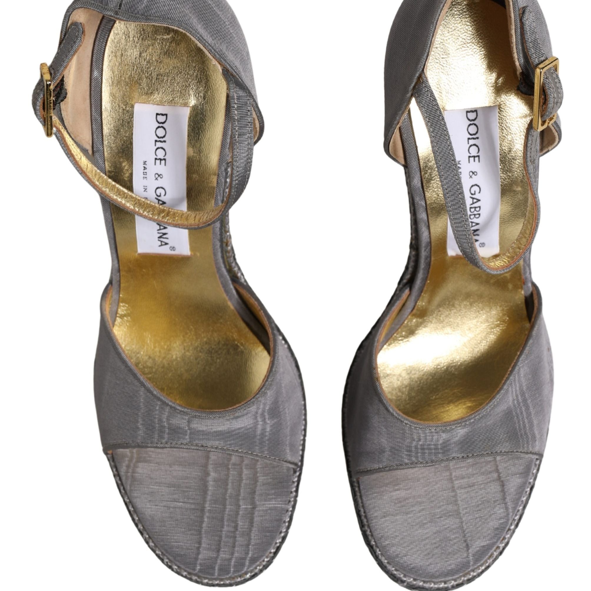 Dolce & Gabbana Gray High Heeled Sandals Ankle Strap Shoes