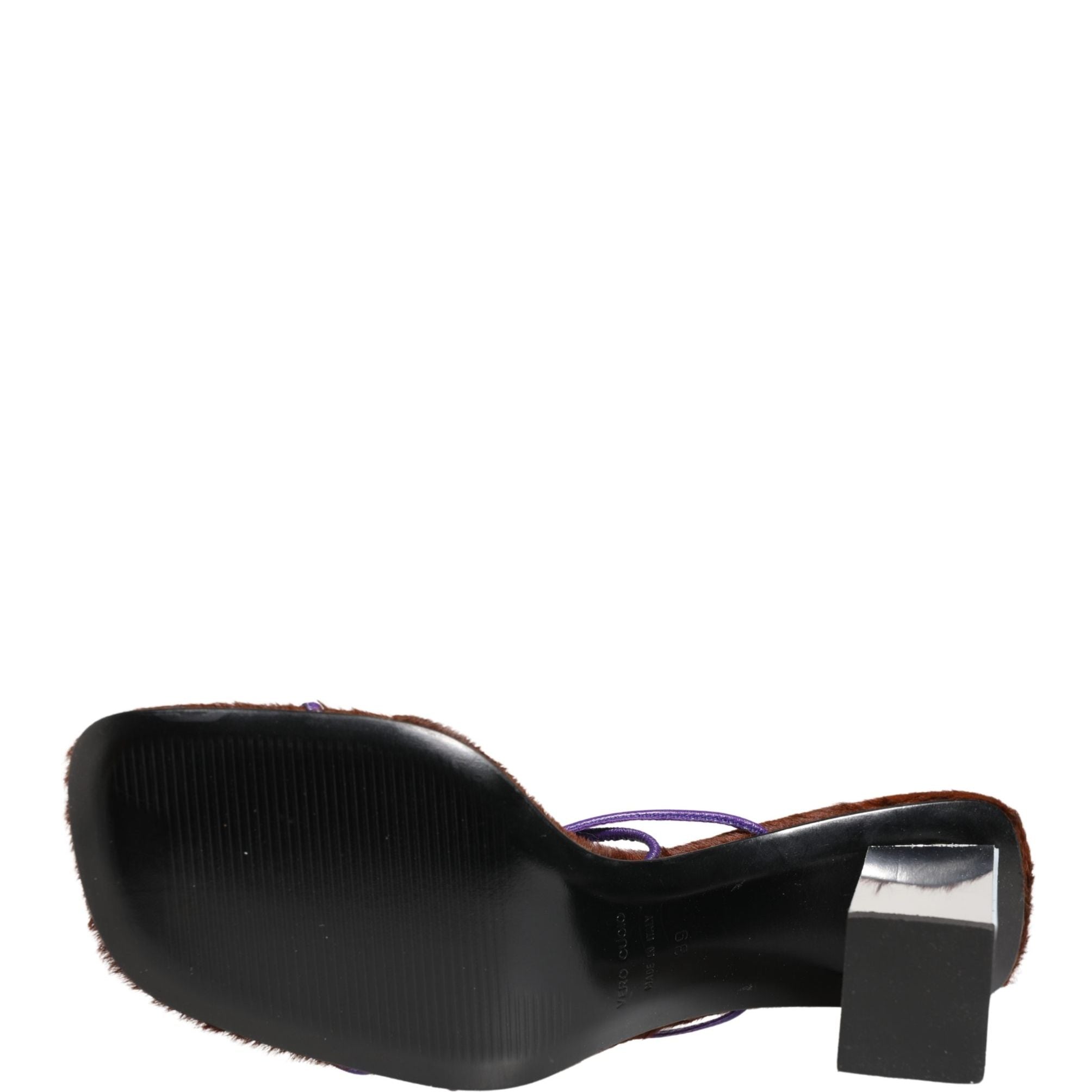 Dolce & Gabbana Silver Block Heels Slip On Sandals Shoes