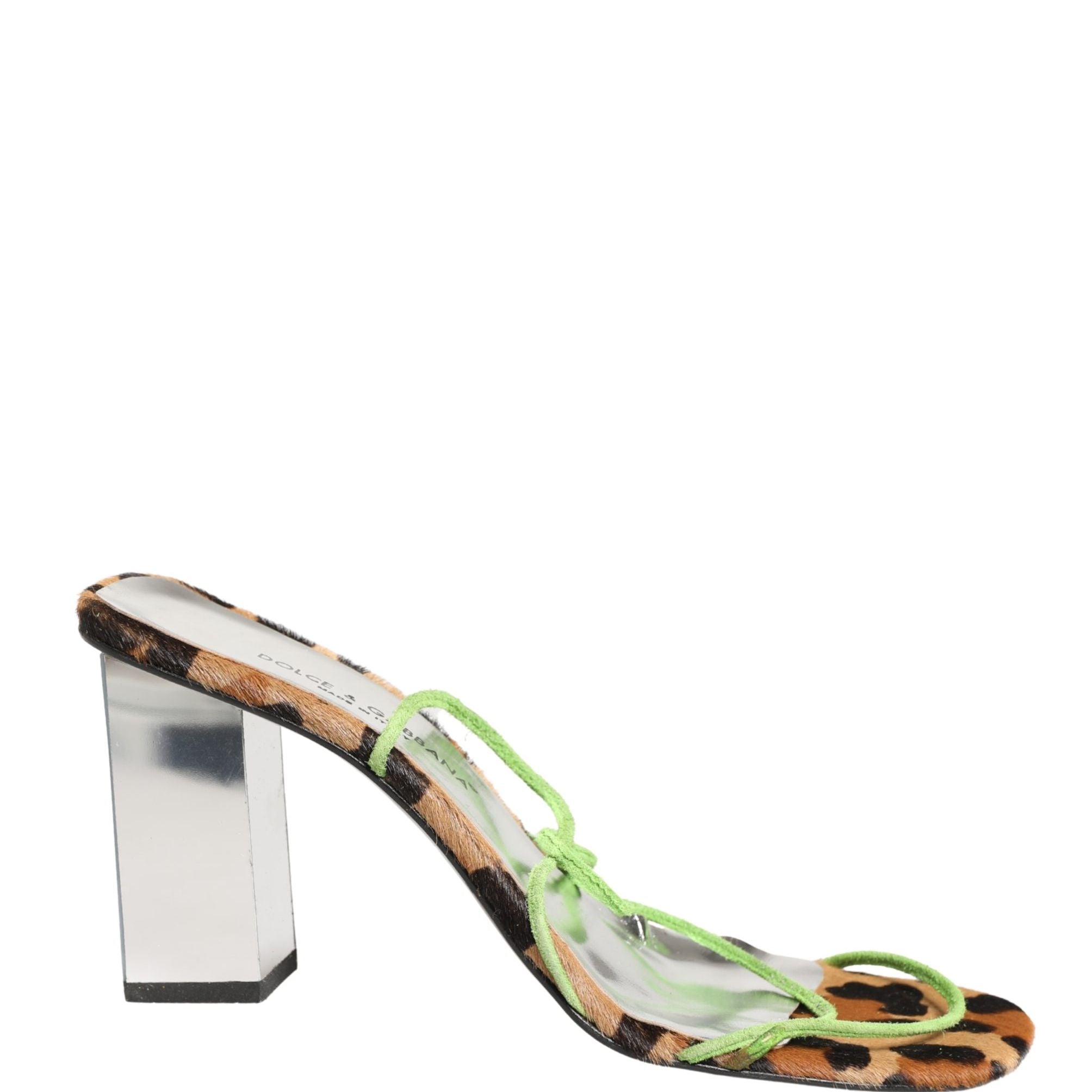 Dolce & Gabbana Multicolor Leather Block Heels Sandals Shoes