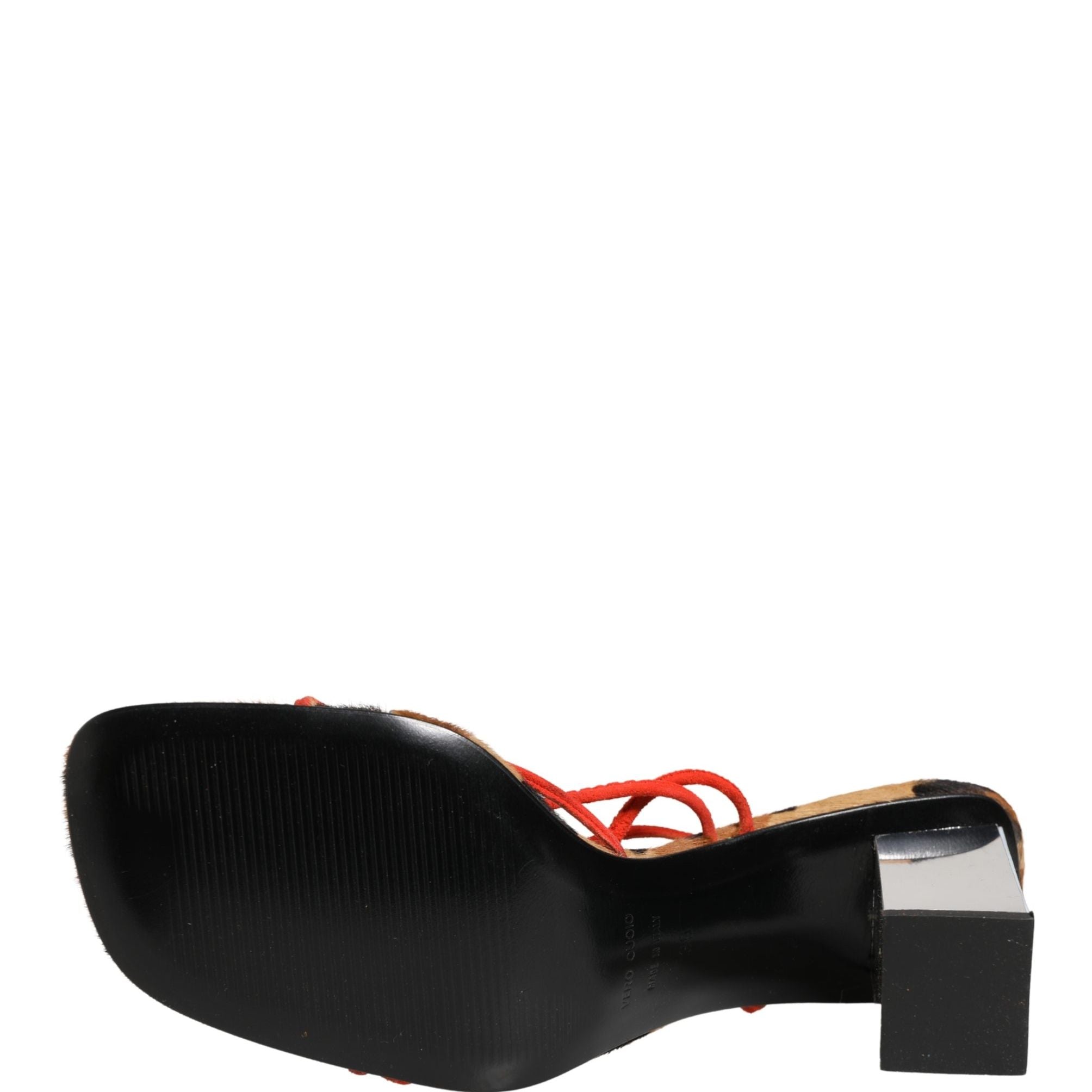 Dolce & Gabbana Multicolor Leather Block Heels Sandals Shoes