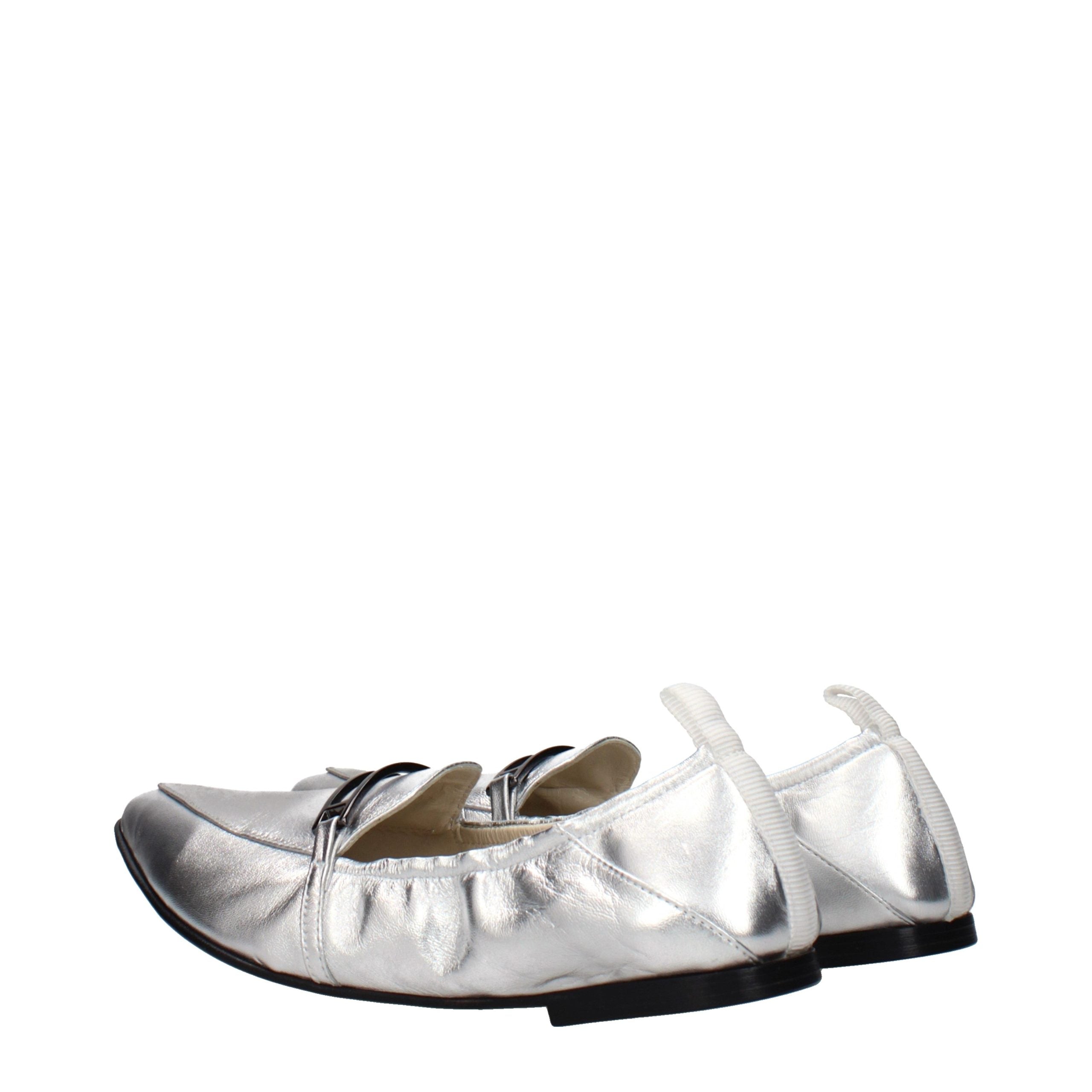 Eleventy Gray Leather Slip-On Loafers