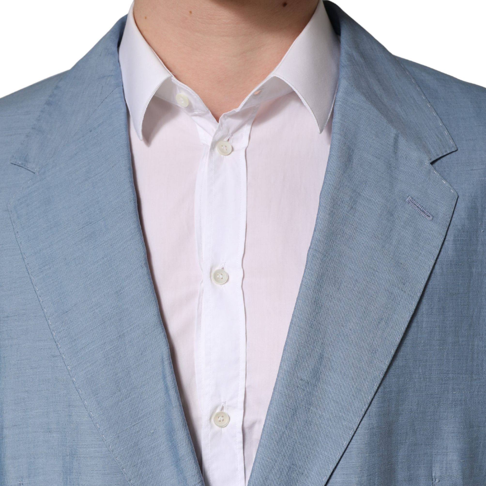 Dolce & Gabbana Light Blue Single Breasted Men Jacket Blazer