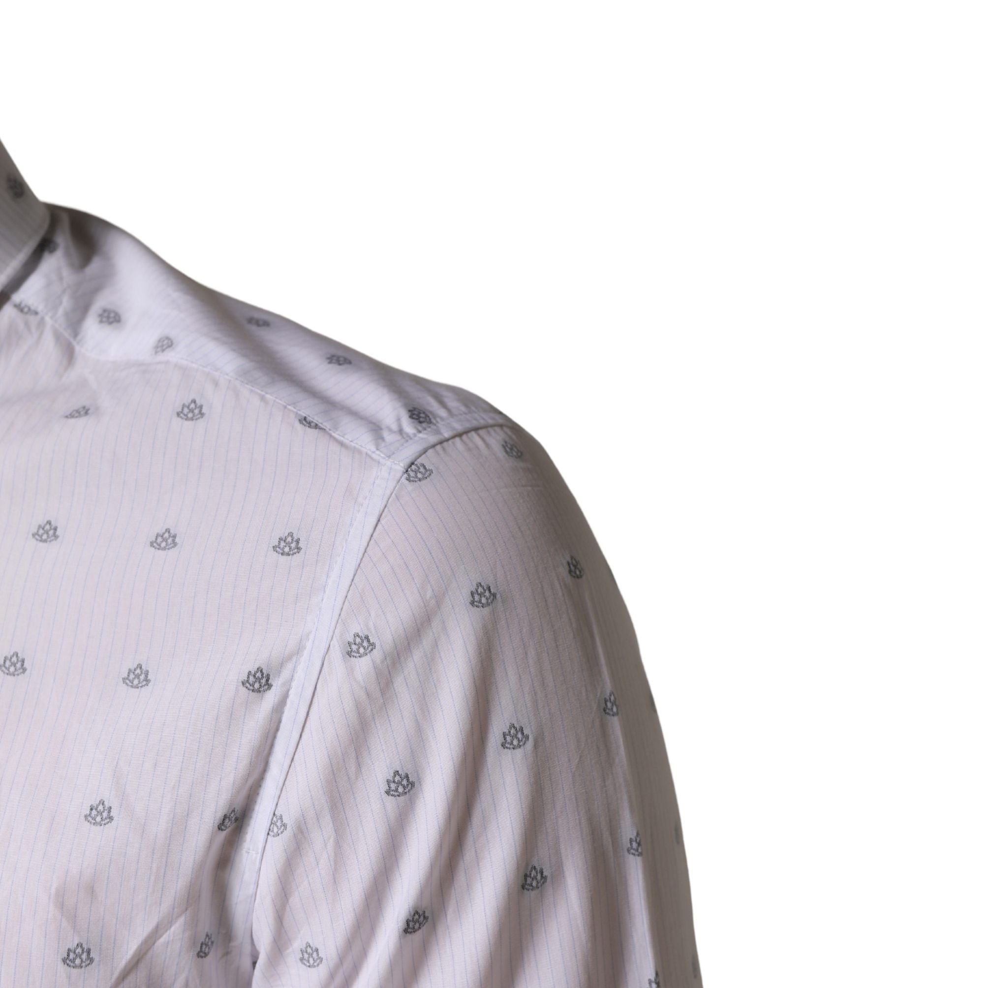 Patrizia Pepe White Cotton Slim Fit Collared Men Dress Shirt