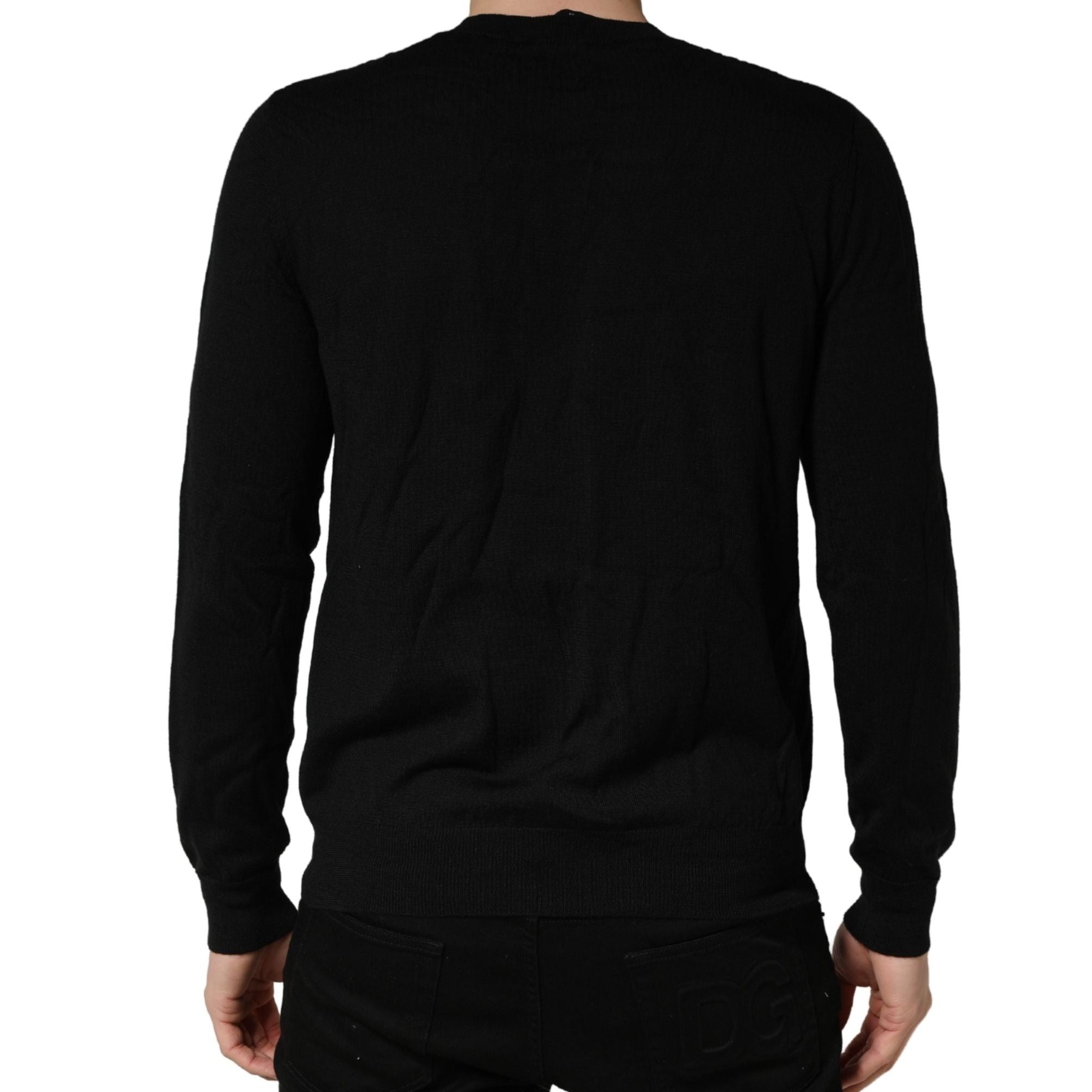 Dsquared² Black Logo Knitted Crew Neck Men Pullover Sweater