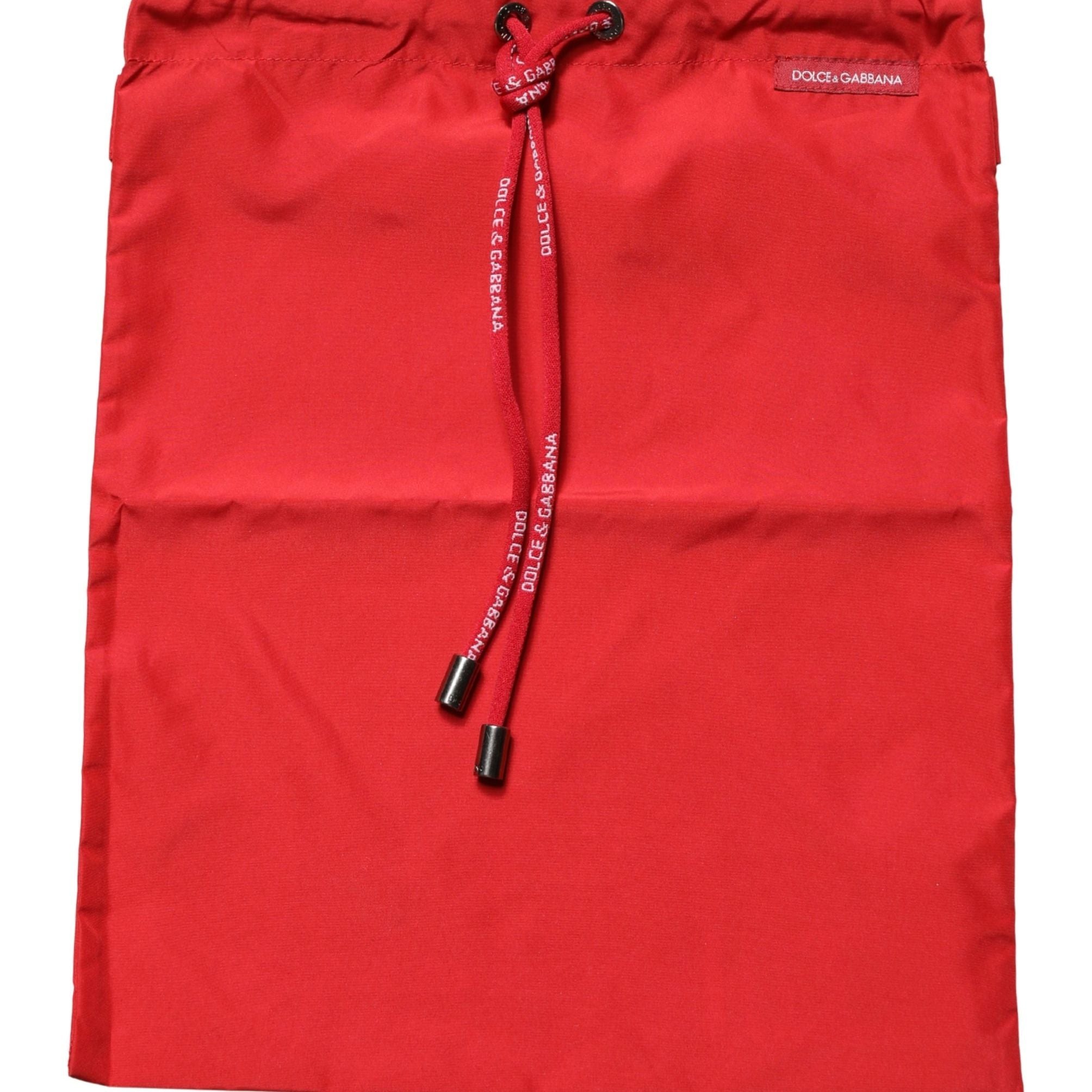 Dolce & Gabbana Red Polyester Men Drawstring Shorts Swimwear