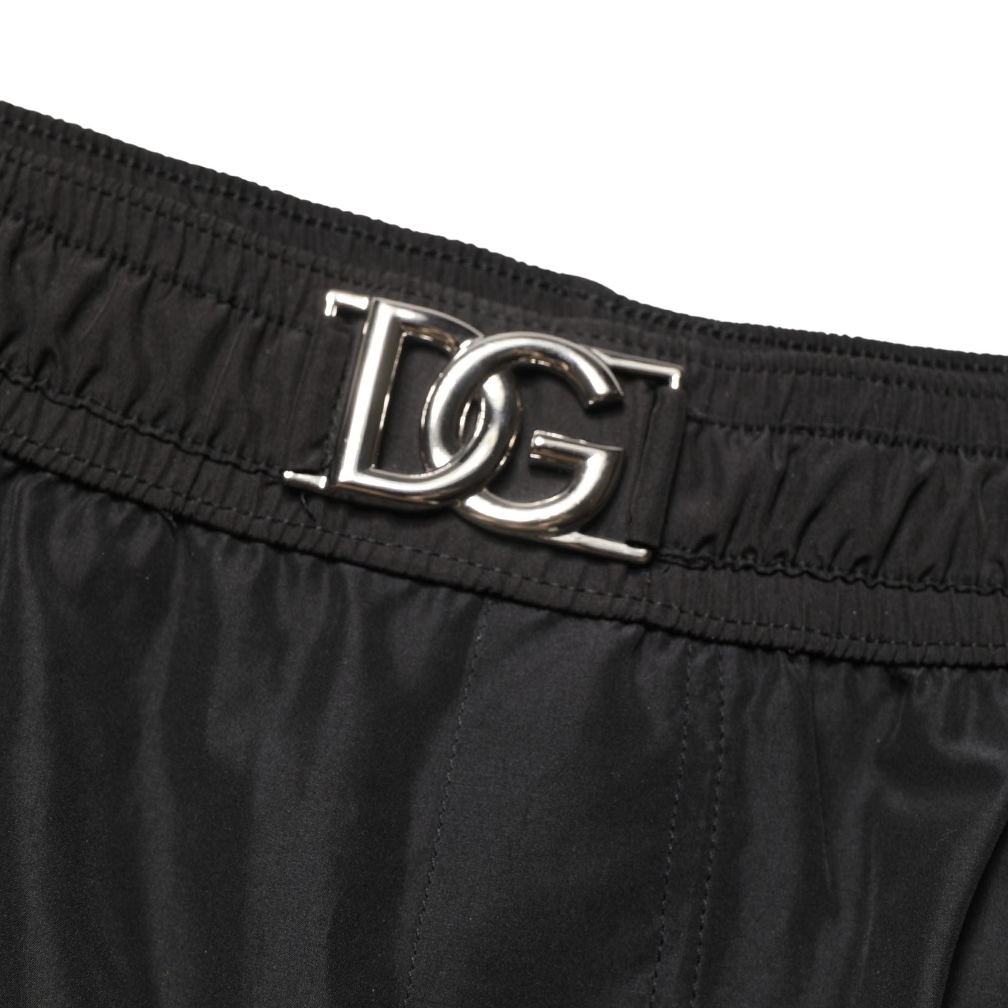 Dolce & Gabbana Black Polyester Elastic Waist Shorts Swimwear