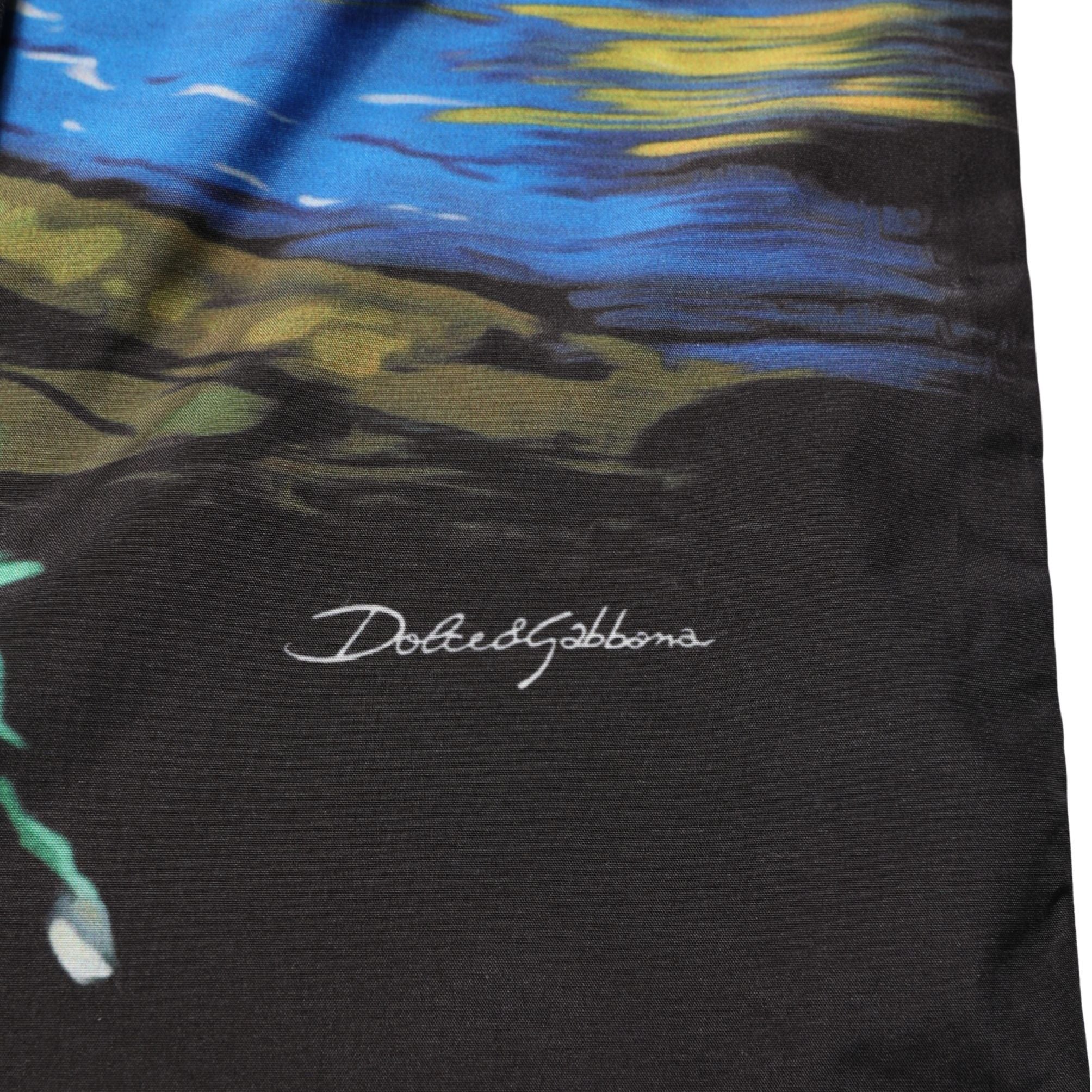 Dolce & Gabbana Black Tropical Hawaiian Trunks Shorts Swimwear