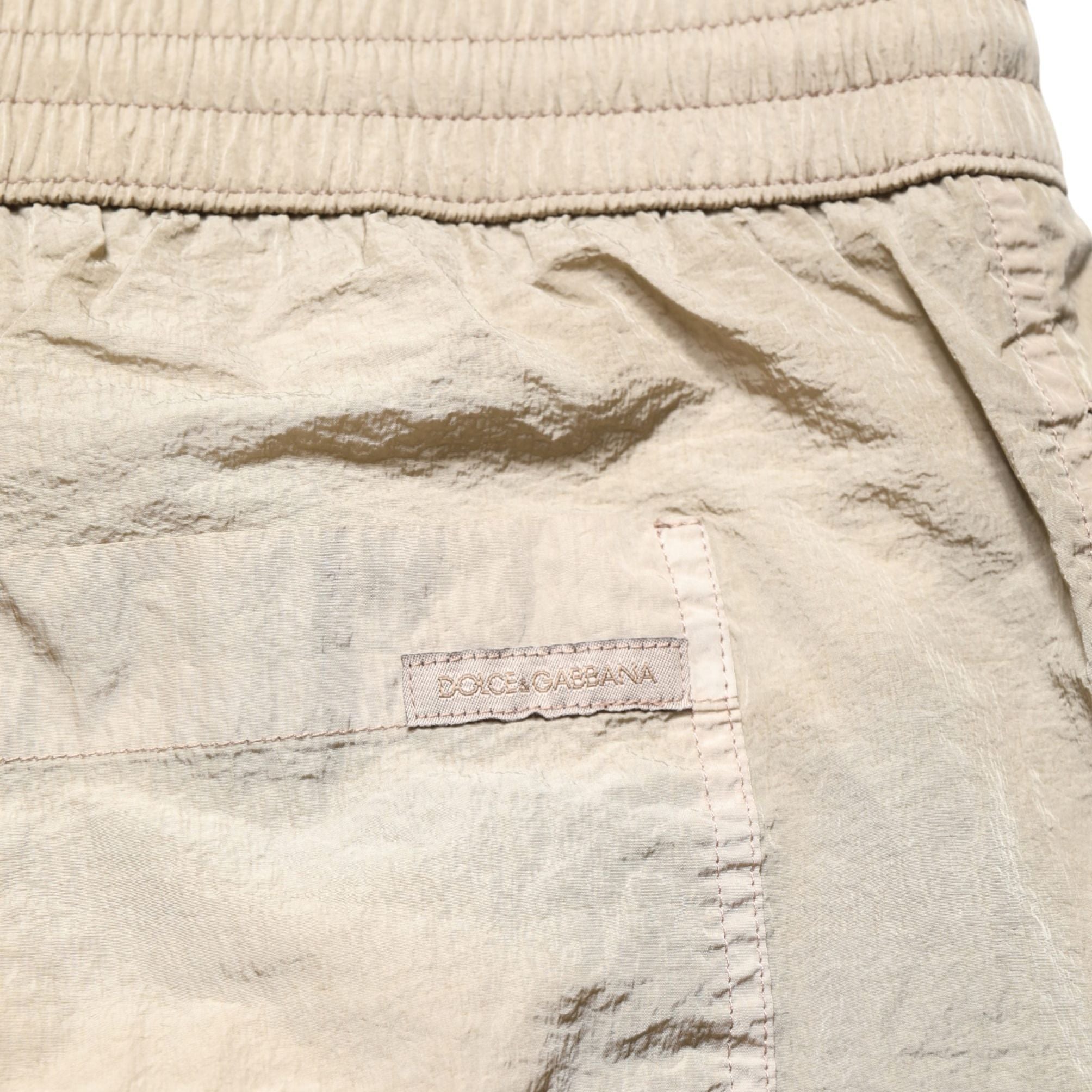 Dolce & Gabbana Brown Nylon Drawstring Swim Shorts Swimwear