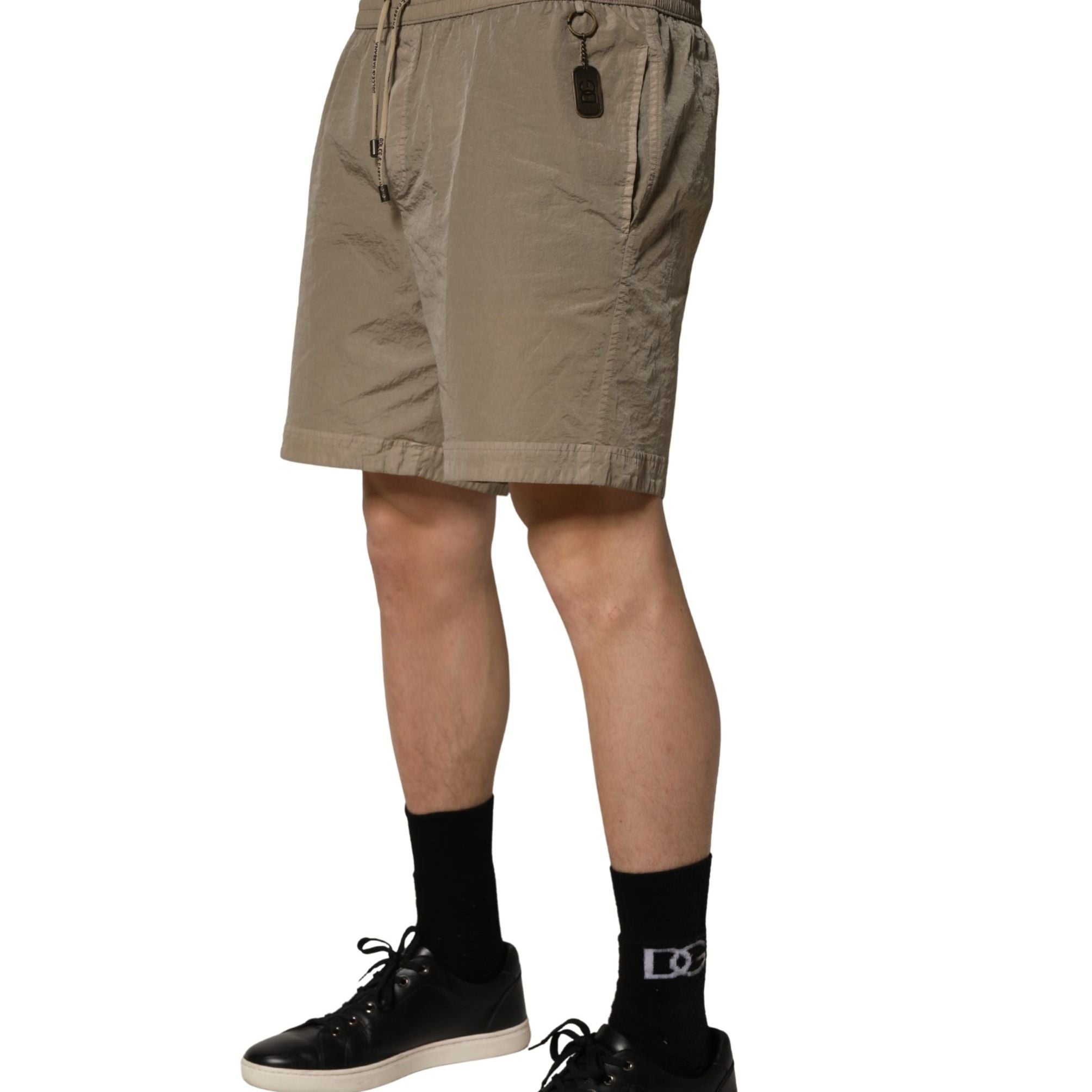 Dolce & Gabbana Brown Nylon Drawstring Swim Shorts Swimwear