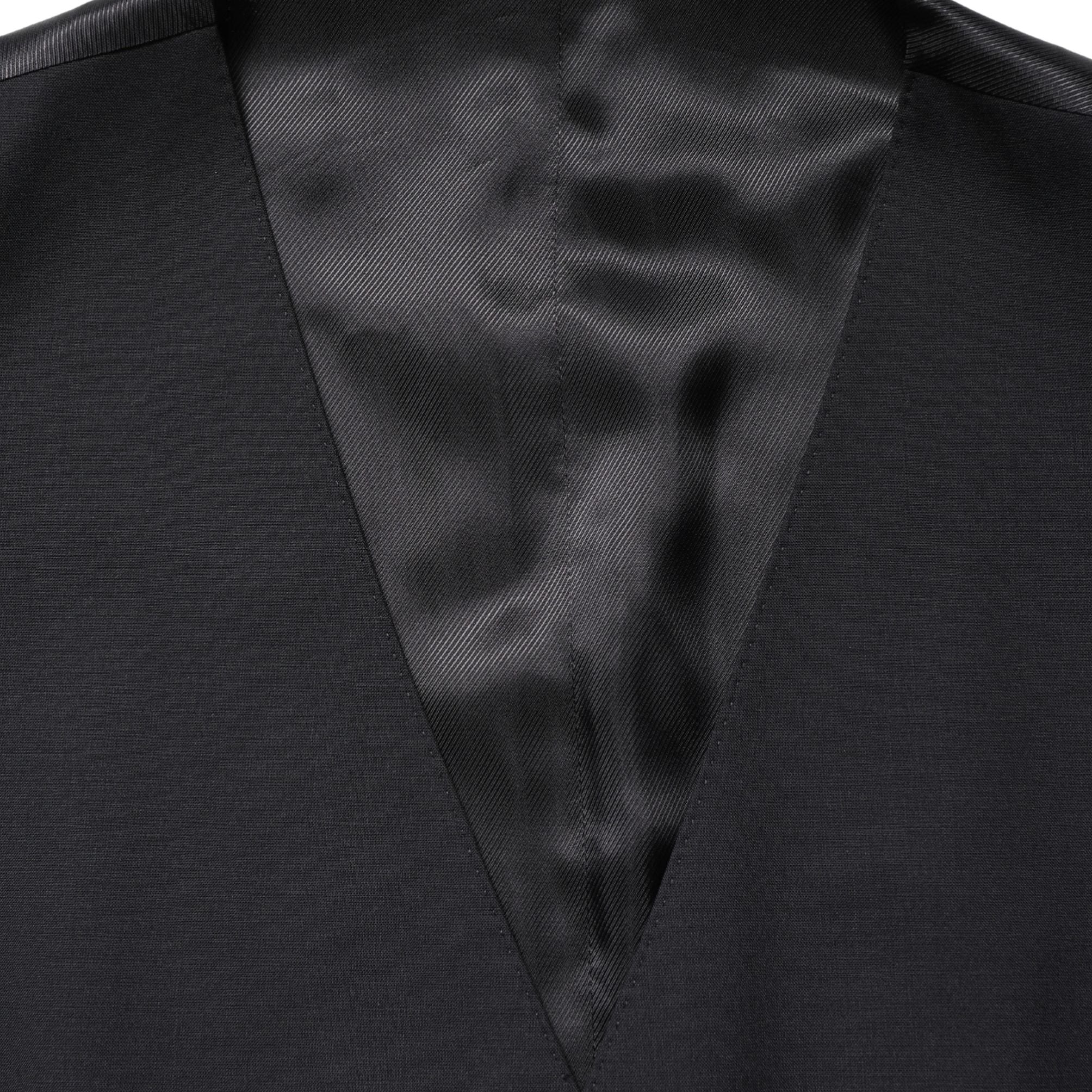 Dolce & Gabbana Black Wool Single Breasted Waistcoat Vest