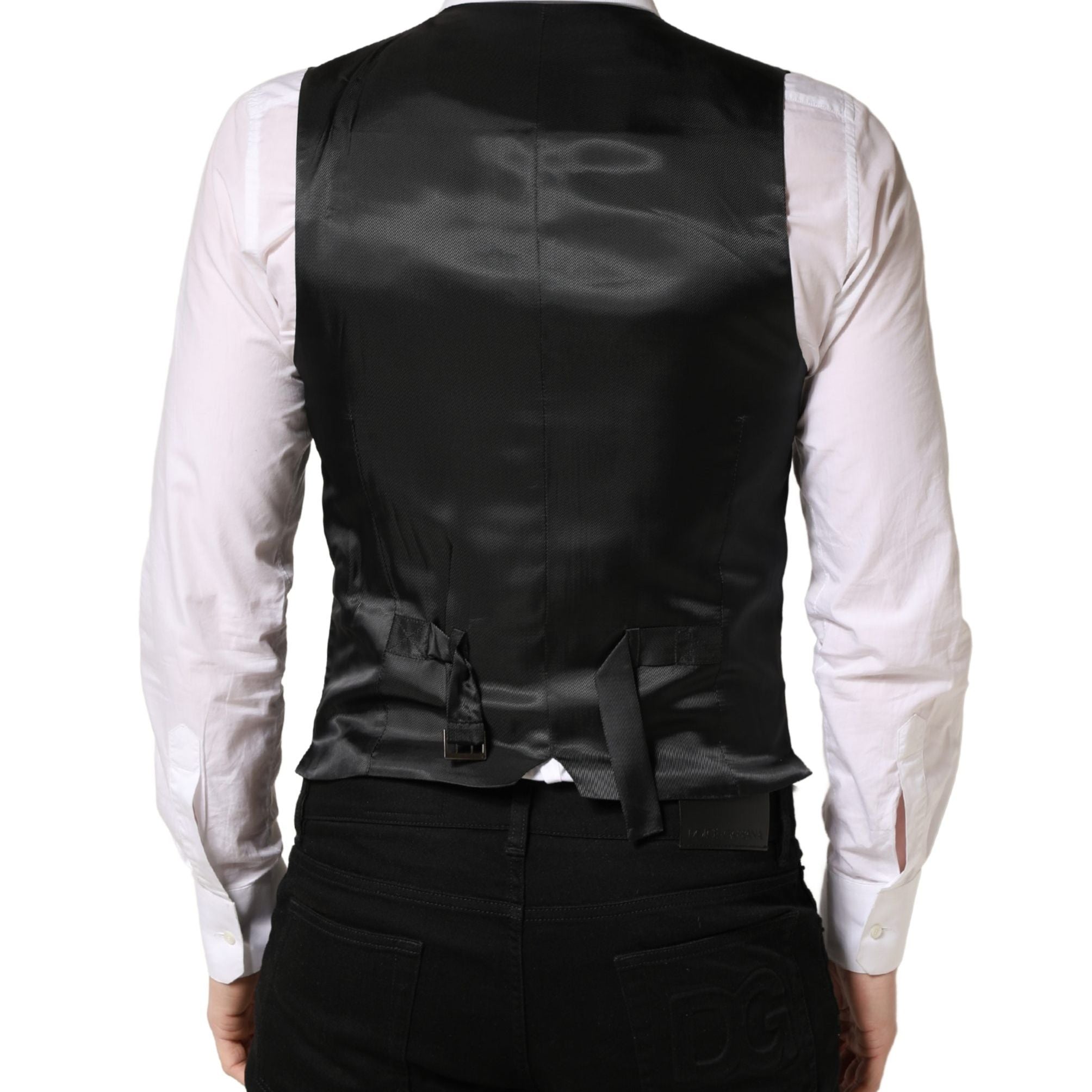 Dolce & Gabbana Dark Gray Wool Dress Formal Waistcoat Vest