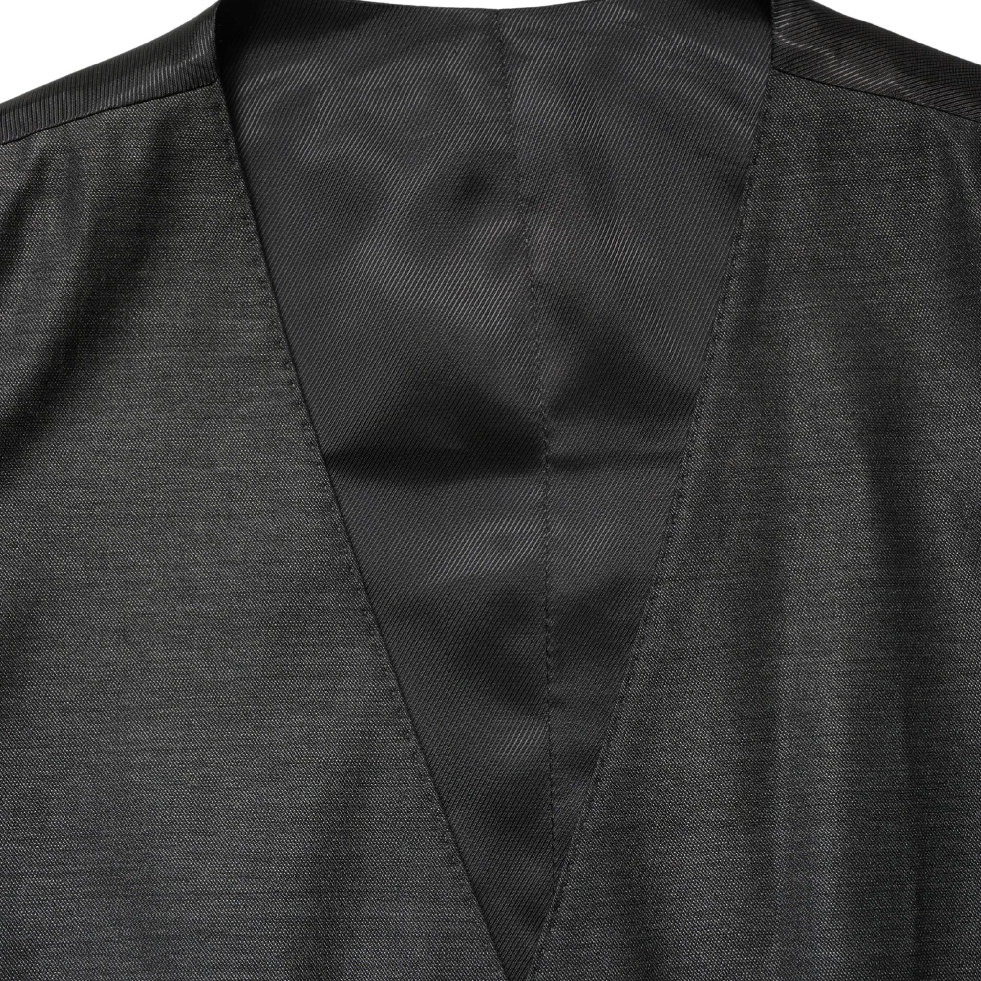 Dolce & Gabbana Dark Gray Wool Dress Formal Waistcoat Vest