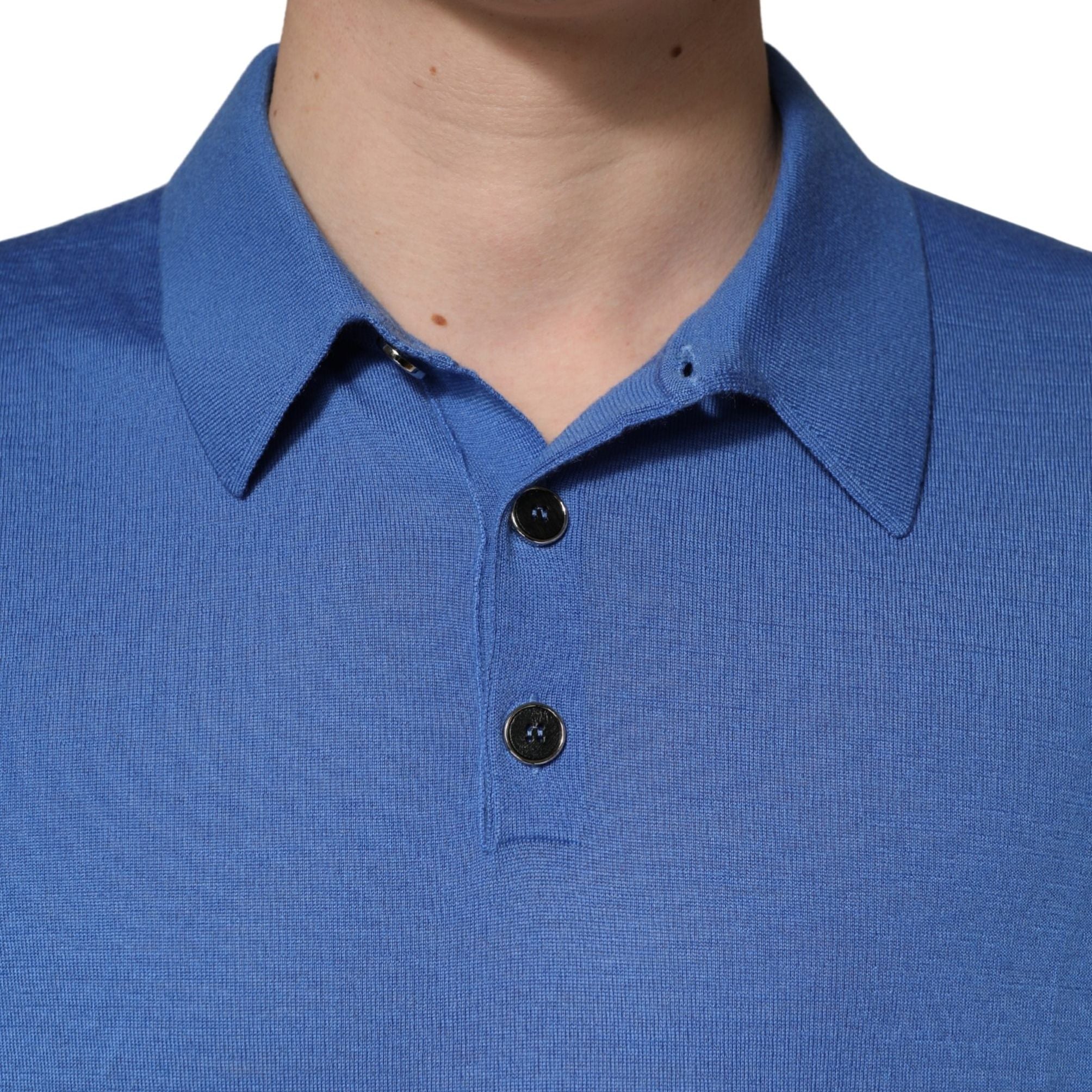 Dolce & Gabbana Blue Cashmere Short Sleeves Polo T-shirt