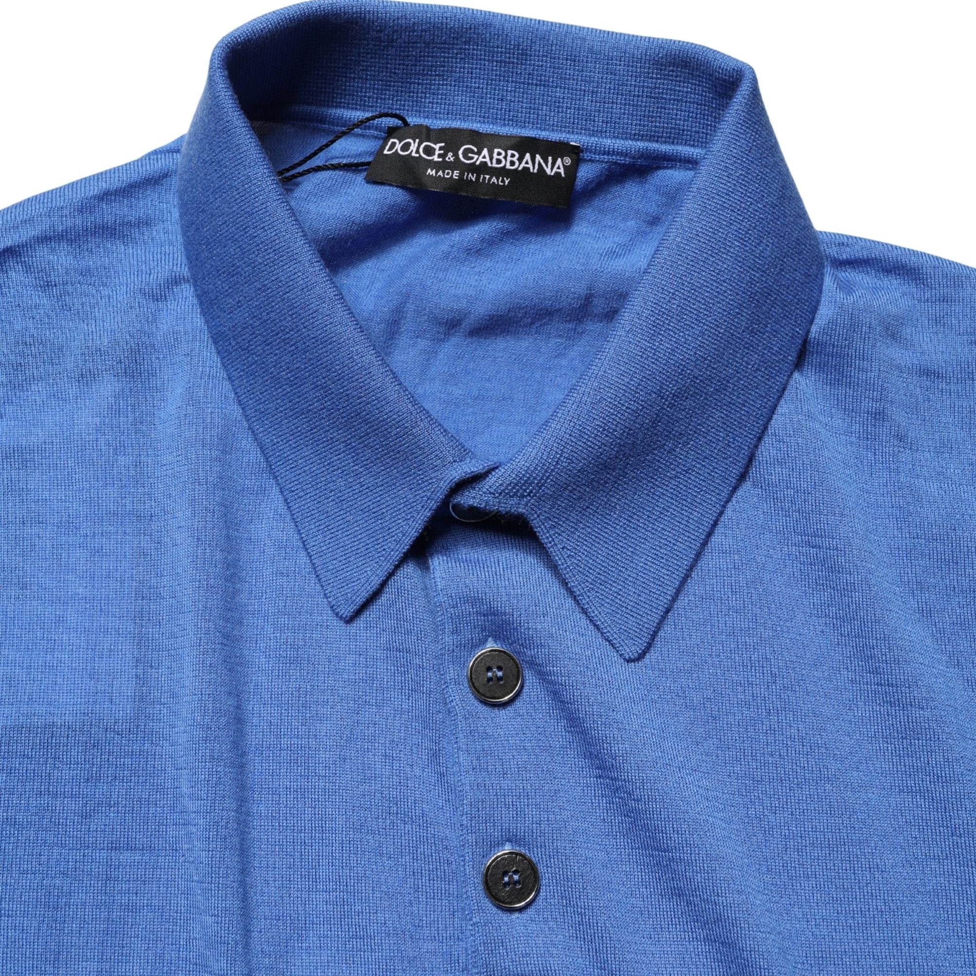 Dolce & Gabbana Blue Cashmere Short Sleeves Polo T-shirt