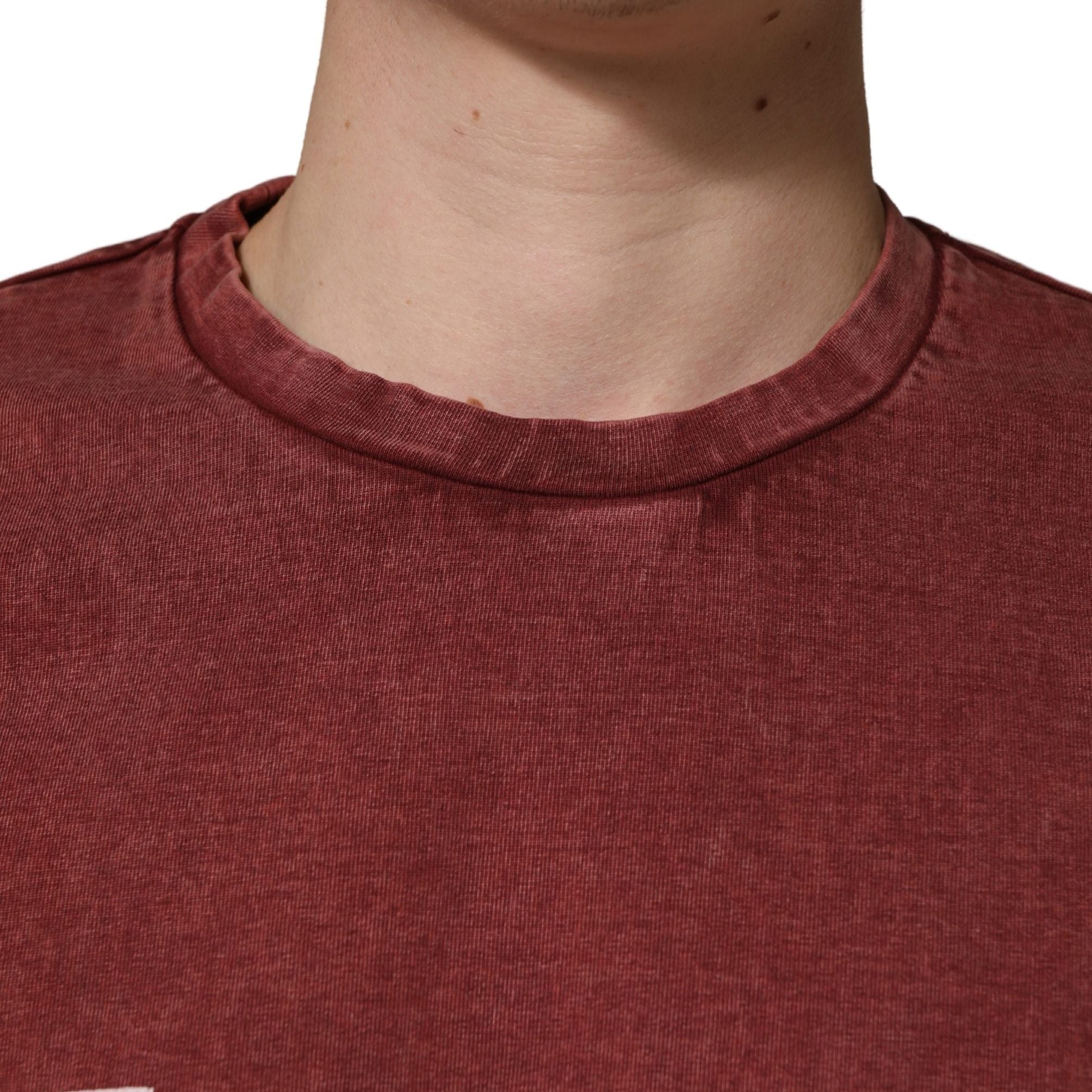 Dolce & Gabbana Maroon Print Round Neck Short Sleeve T-shirt
