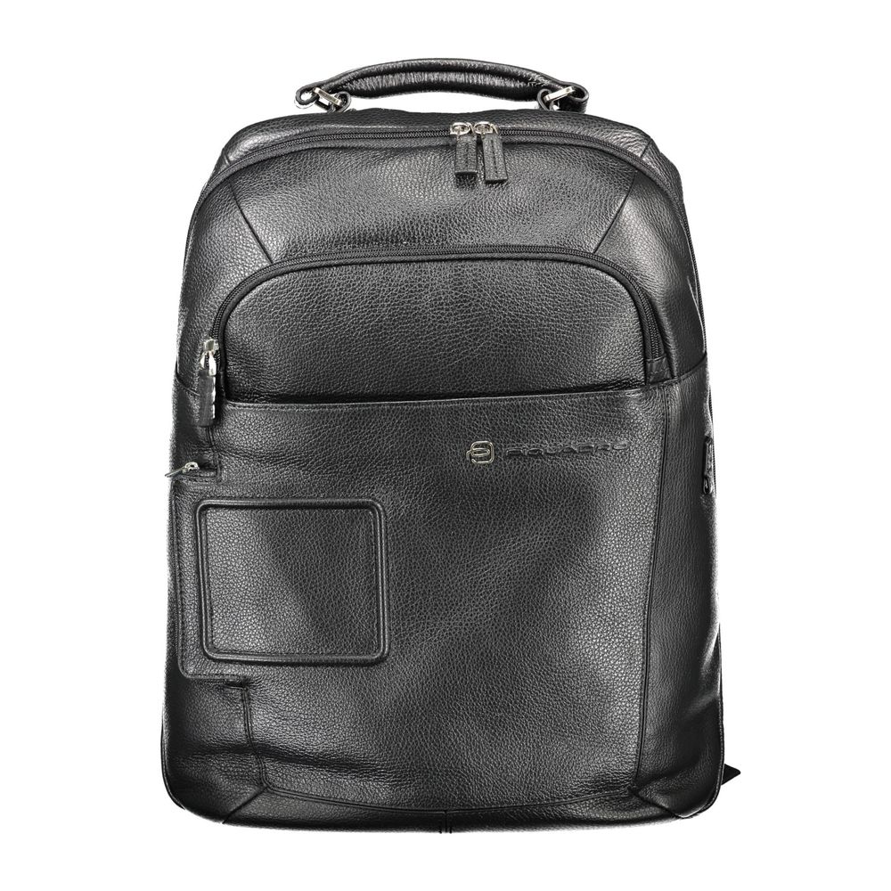Piquadro Black Leather Men's Backpack
