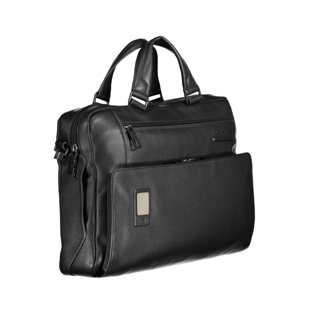 Piquadro Black Leather Men Briefcase