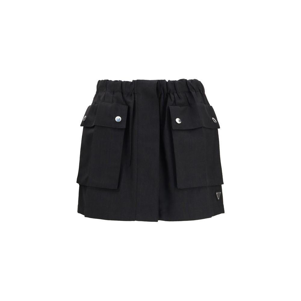 Prada Gray Linen Mini Skirt