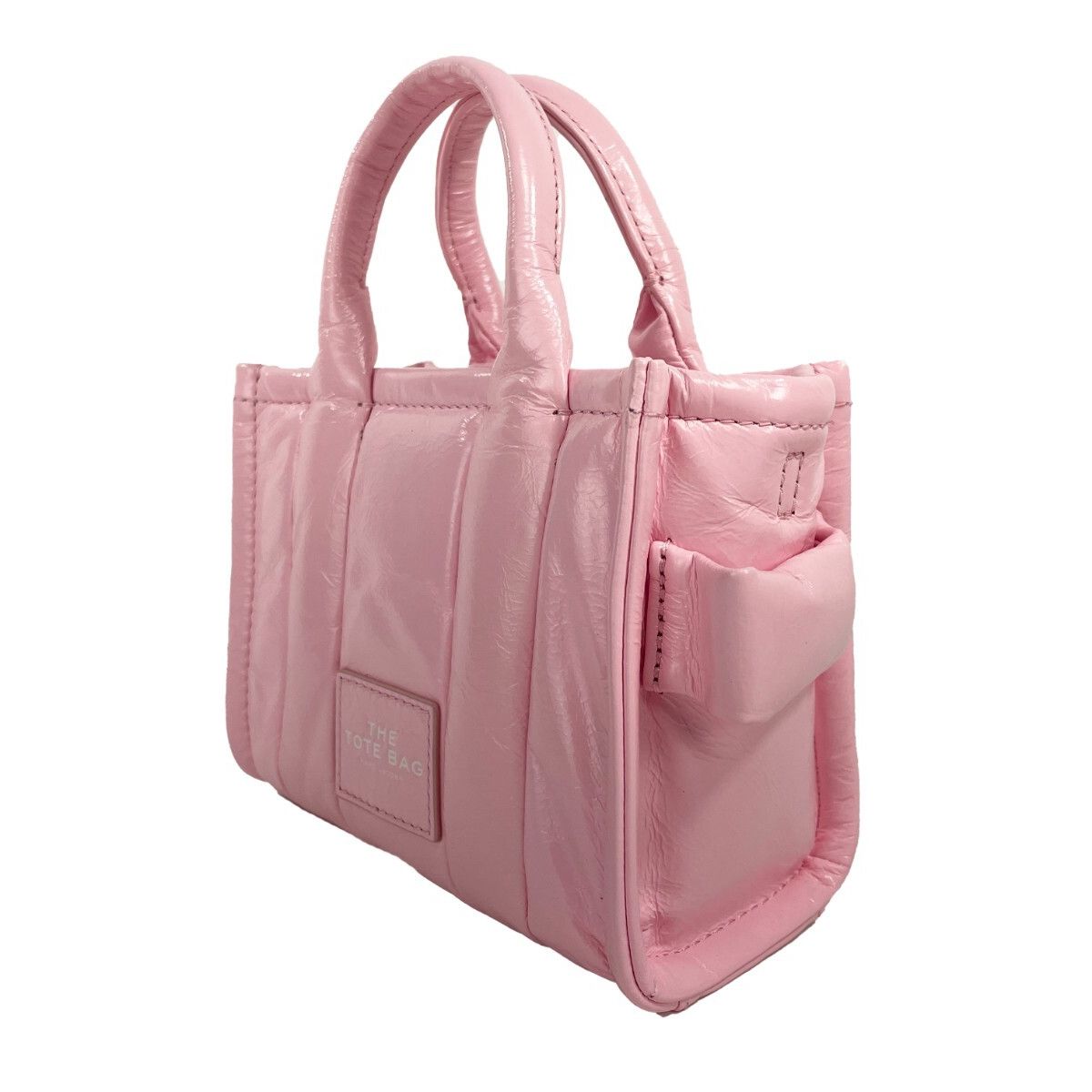 Marc Jacobs The Shiny Crinkle Micro Tote Bubblegum Leather Crossbody