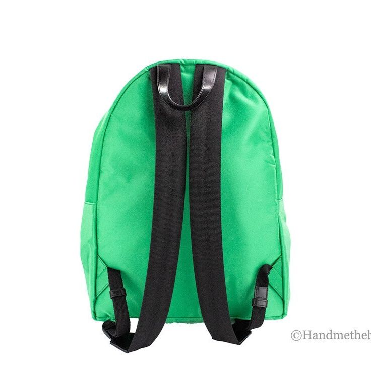 Versace Large Bright Green Nylon Fabric Medusa Shoulder Backpack Bookbag
