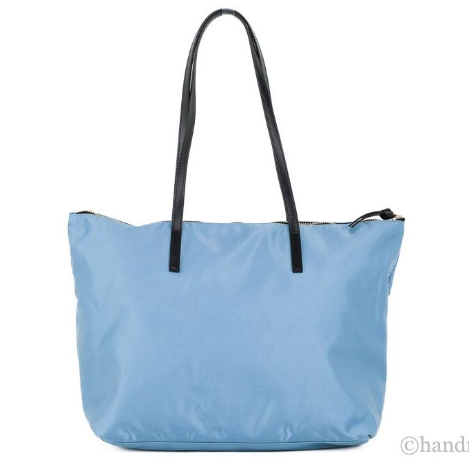 Versace Portuna Medusa Medium Cornflower Blue Nylon Leather Tote Bag Purse