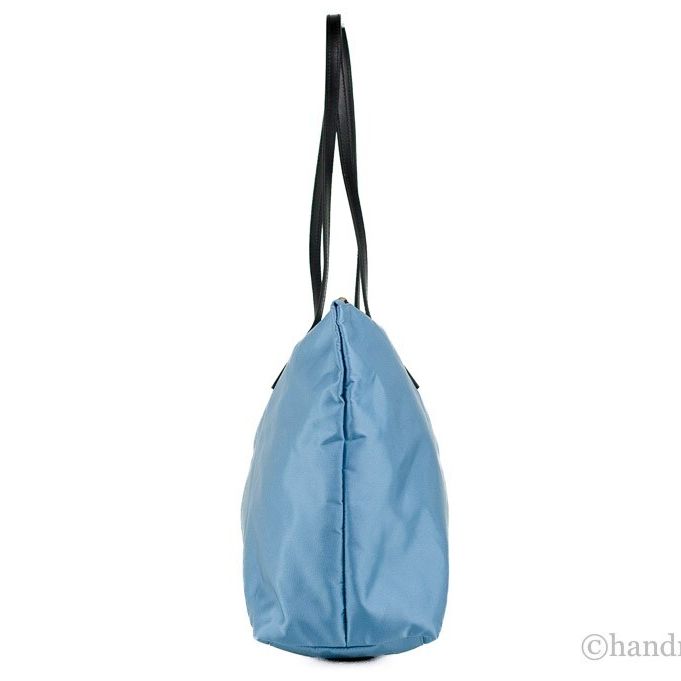 Versace Portuna Medusa Medium Cornflower Blue Nylon Leather Tote Bag Purse