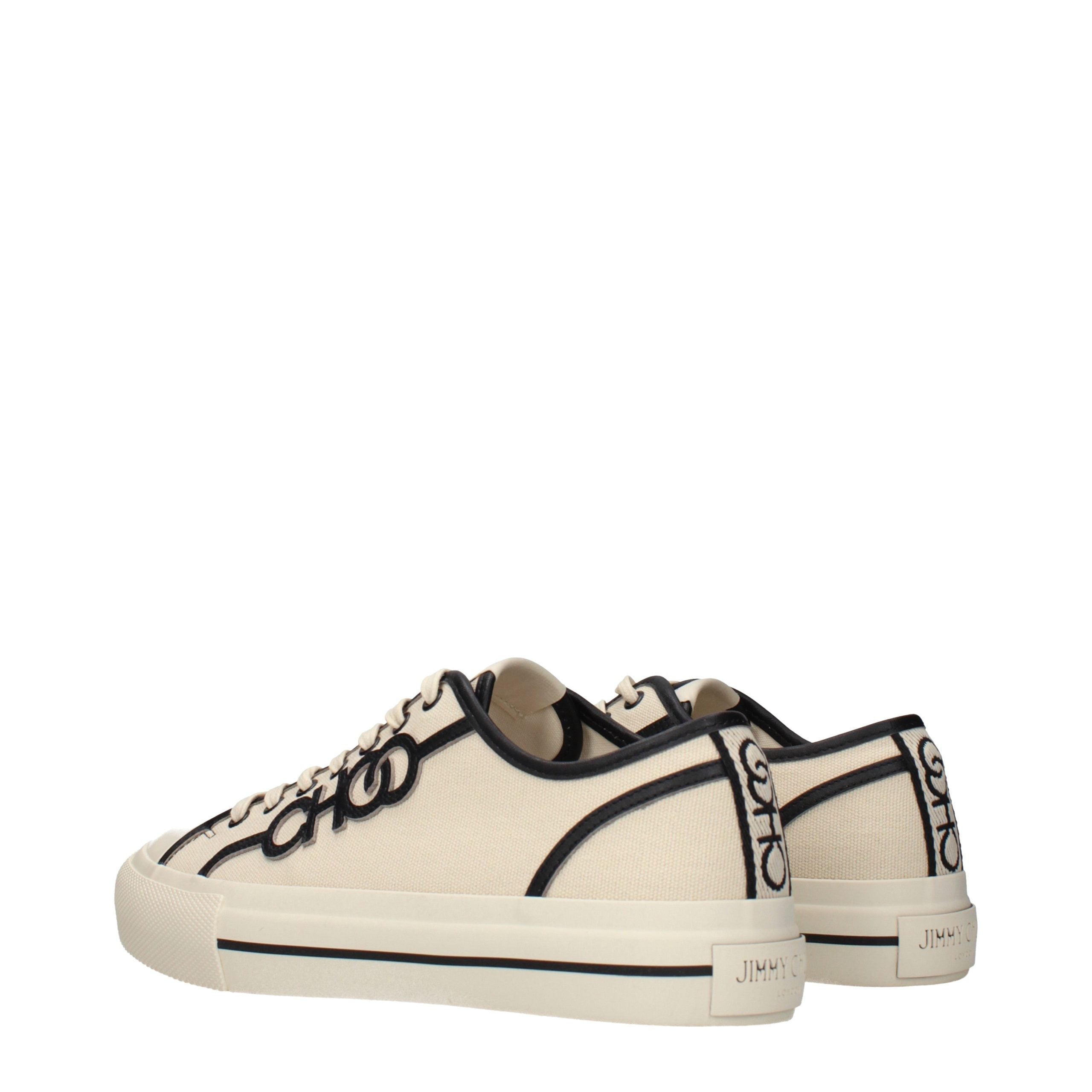 Jimmy Choo Beige Fabric Low Top Sneakers