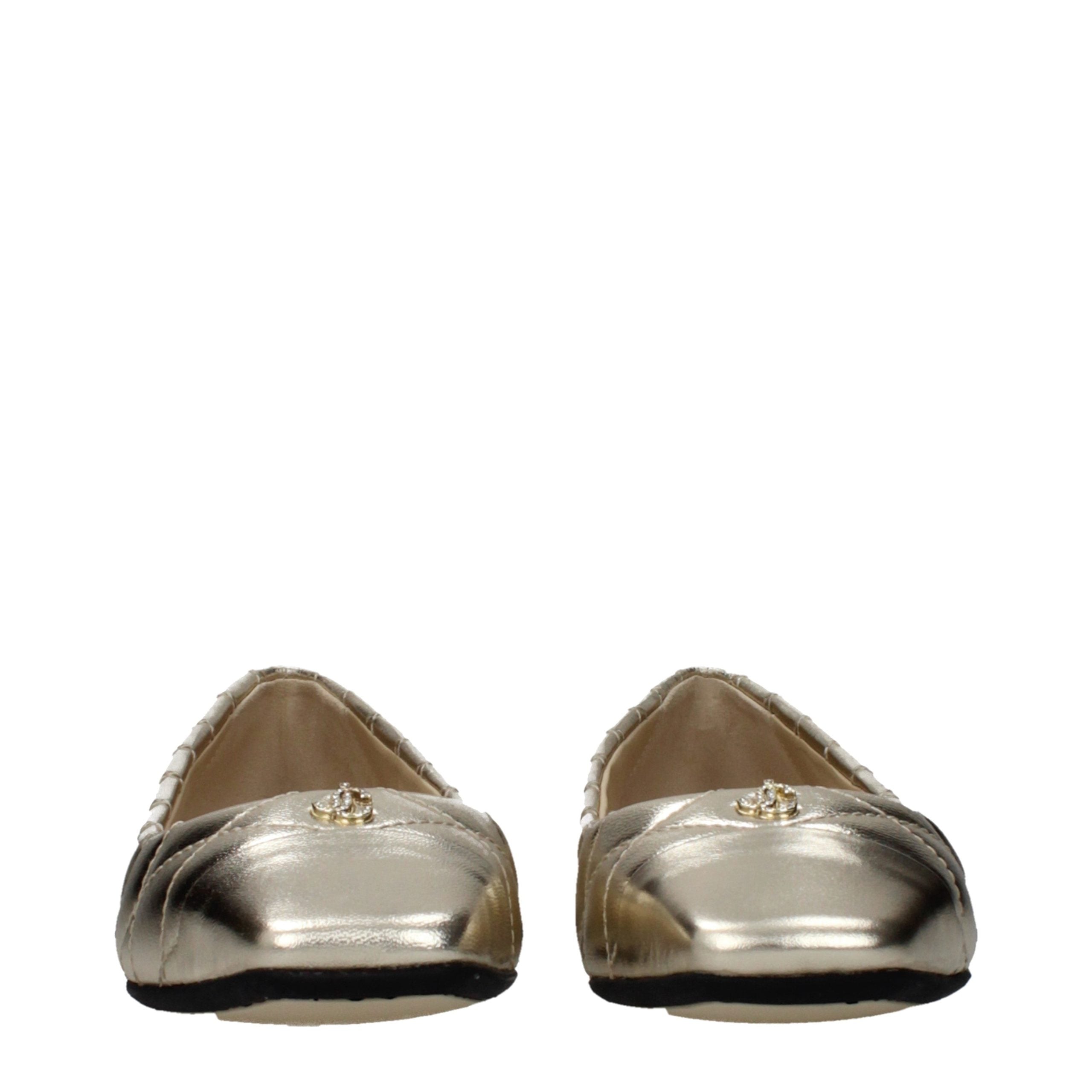Jimmy Choo Gold Leather Ballet Flats