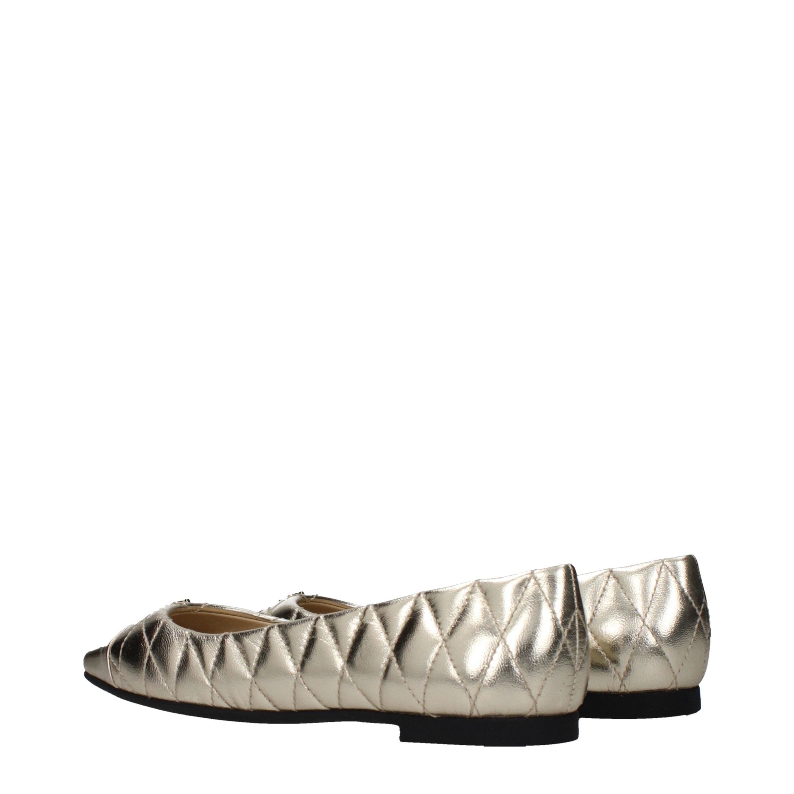 Jimmy Choo Gold Leather Ballet Flats