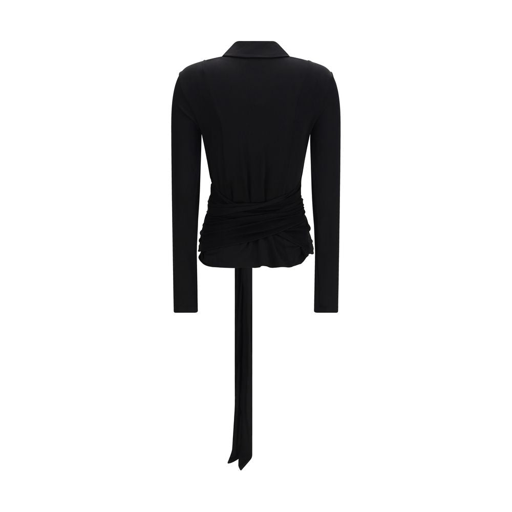 Ganni Black Recycled Polyester Shirt