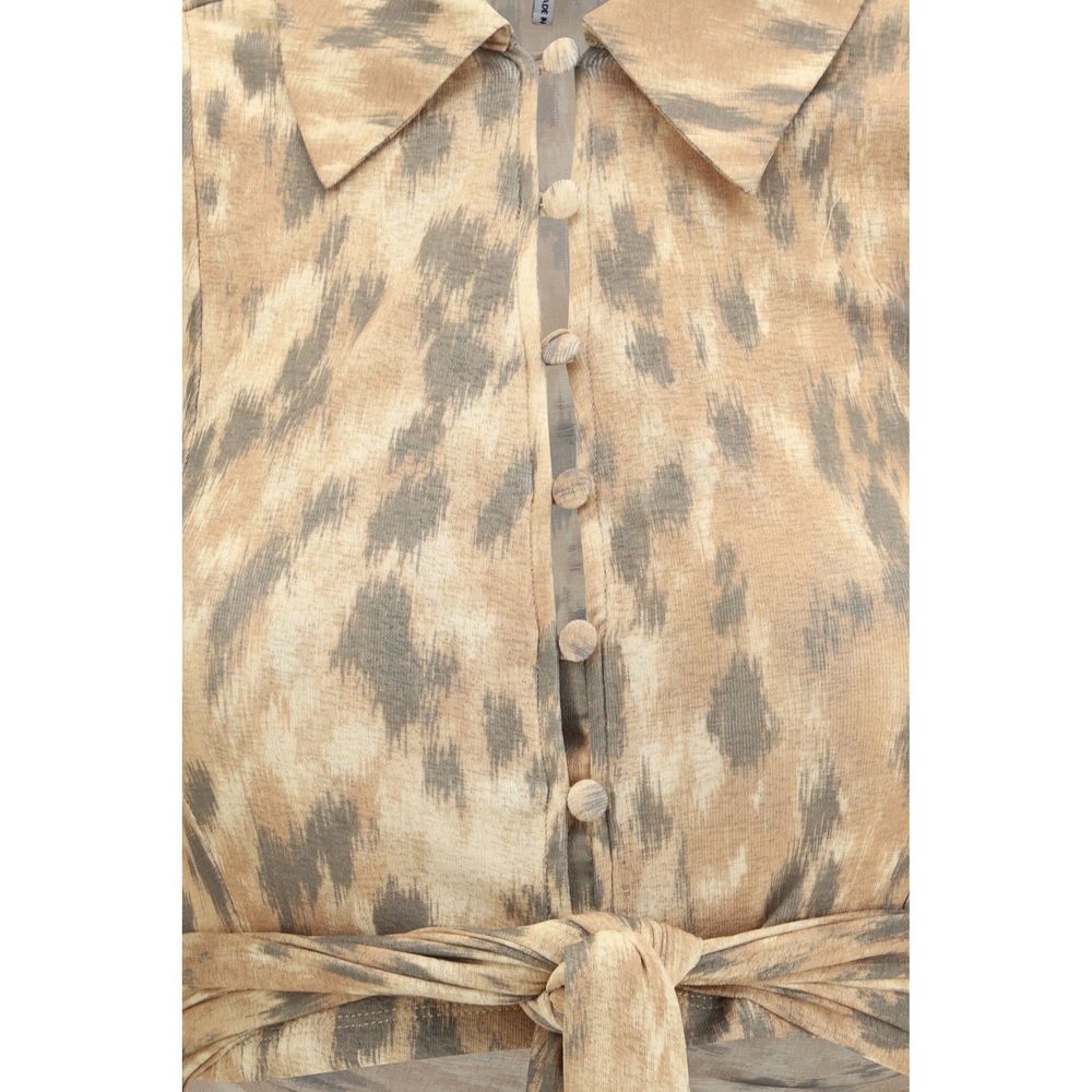 Ganni Beige Recycled Polyester Blouse