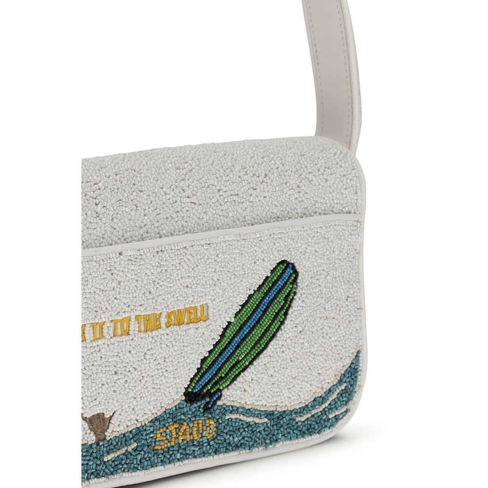 Staud White Other Fibres Shoulder Bag