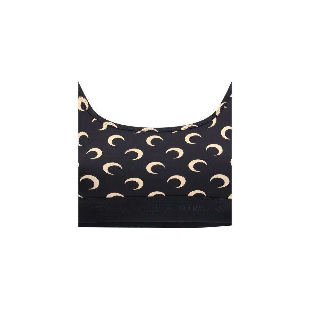 Marine Serre Black Polyamide Sport Bra