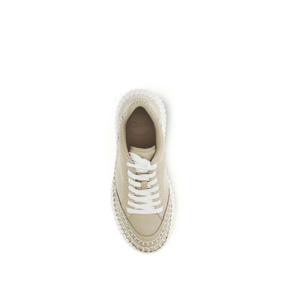Chloé Bicolor Fabric Platform Sneakers