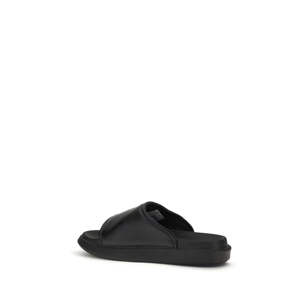 Y-3 Black Calf Leather Bos Taurus Flat Sandals