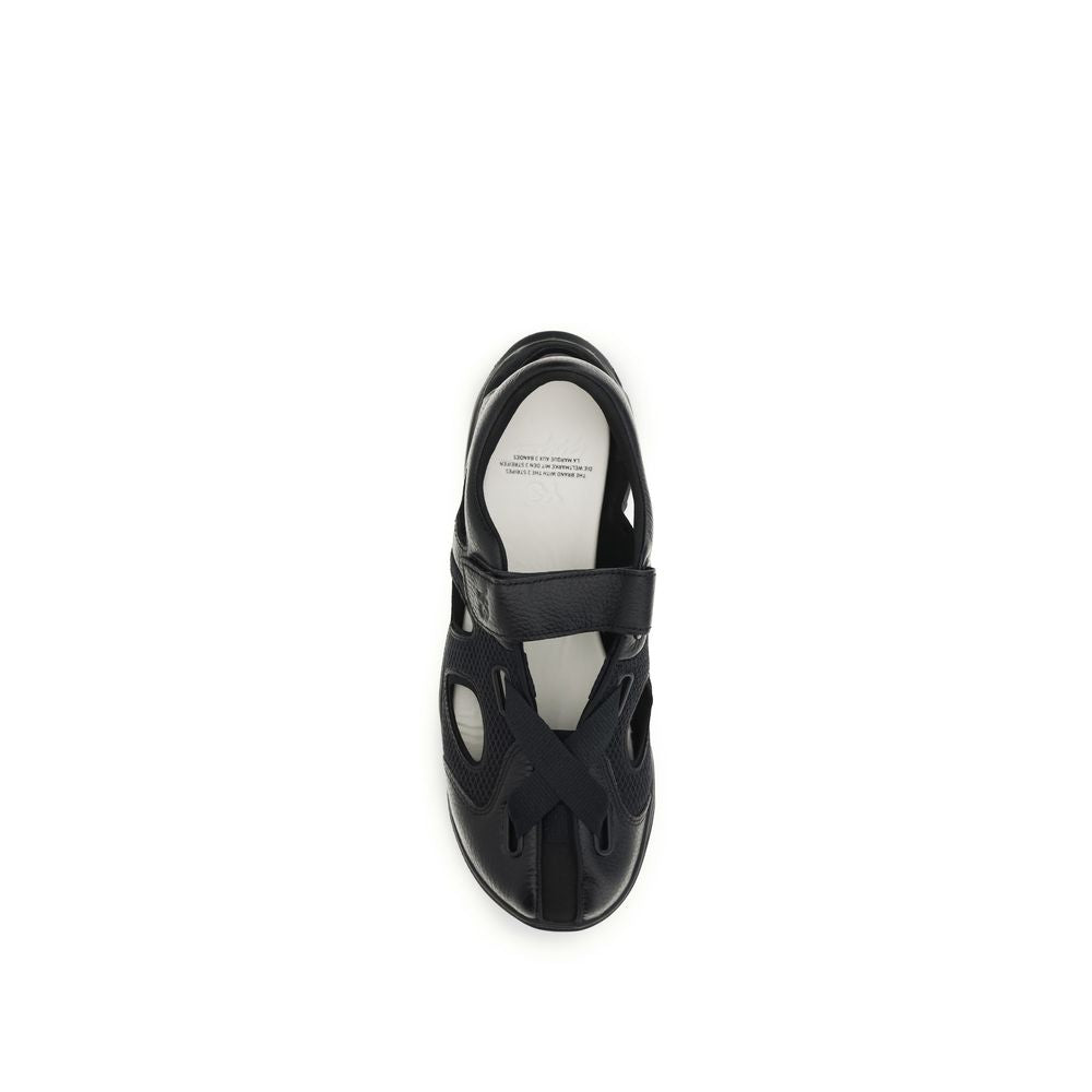 Y-3 Black Calf Leather Bos Taurus Flat Sandals