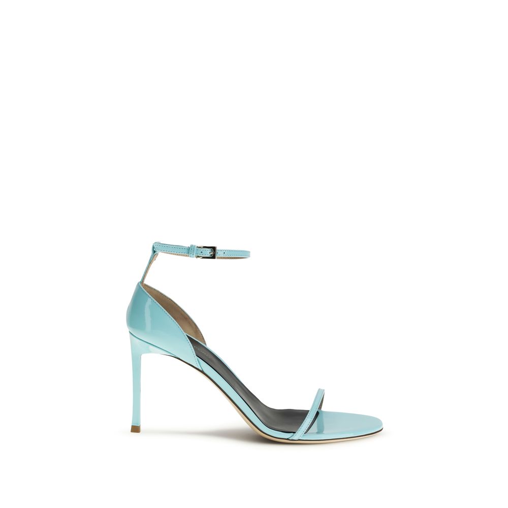 Tom Ford Blue Calf Leather Bos Taurus Stiletto Heel Sandals