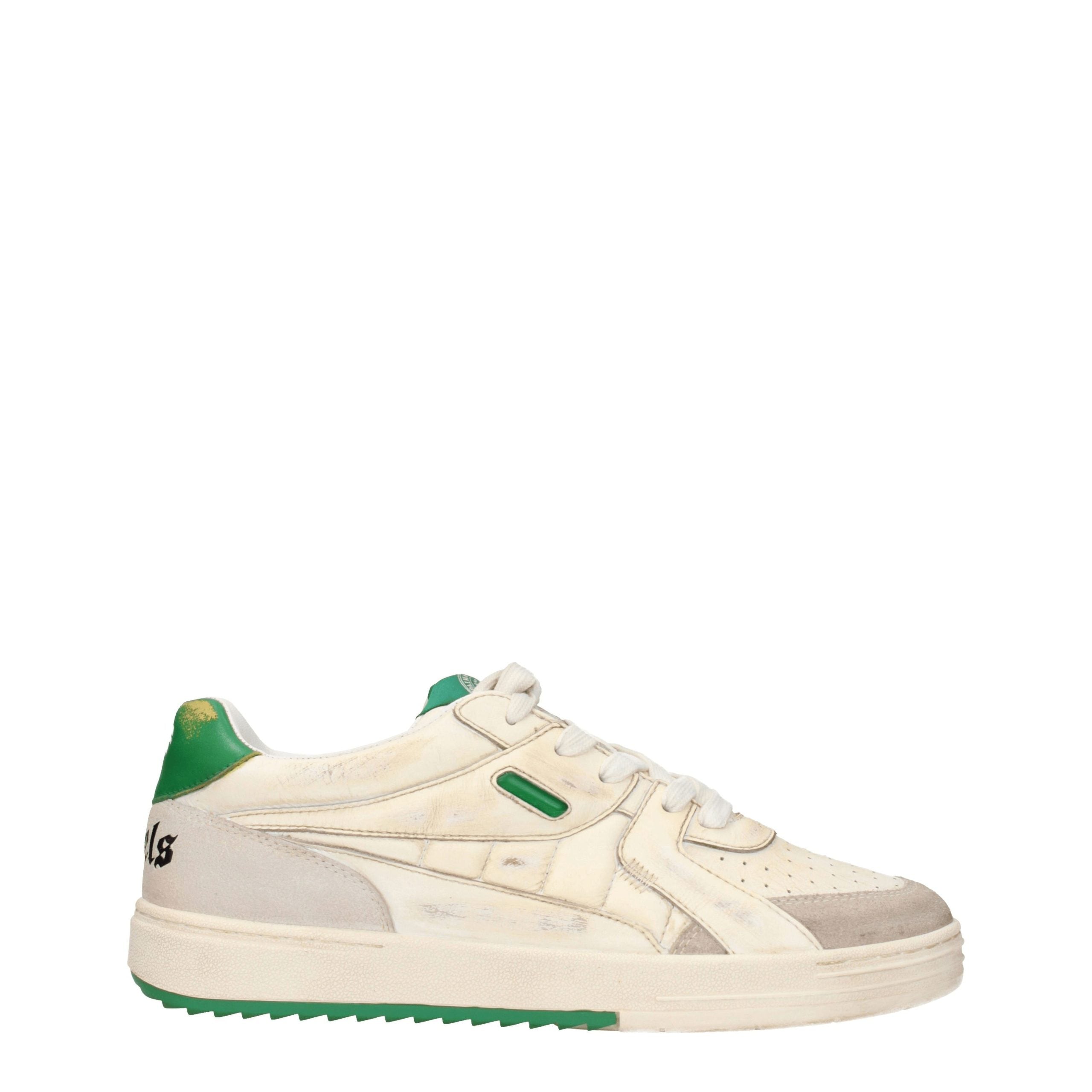 Palm Angels Beige Leather Low Top Sneakers
