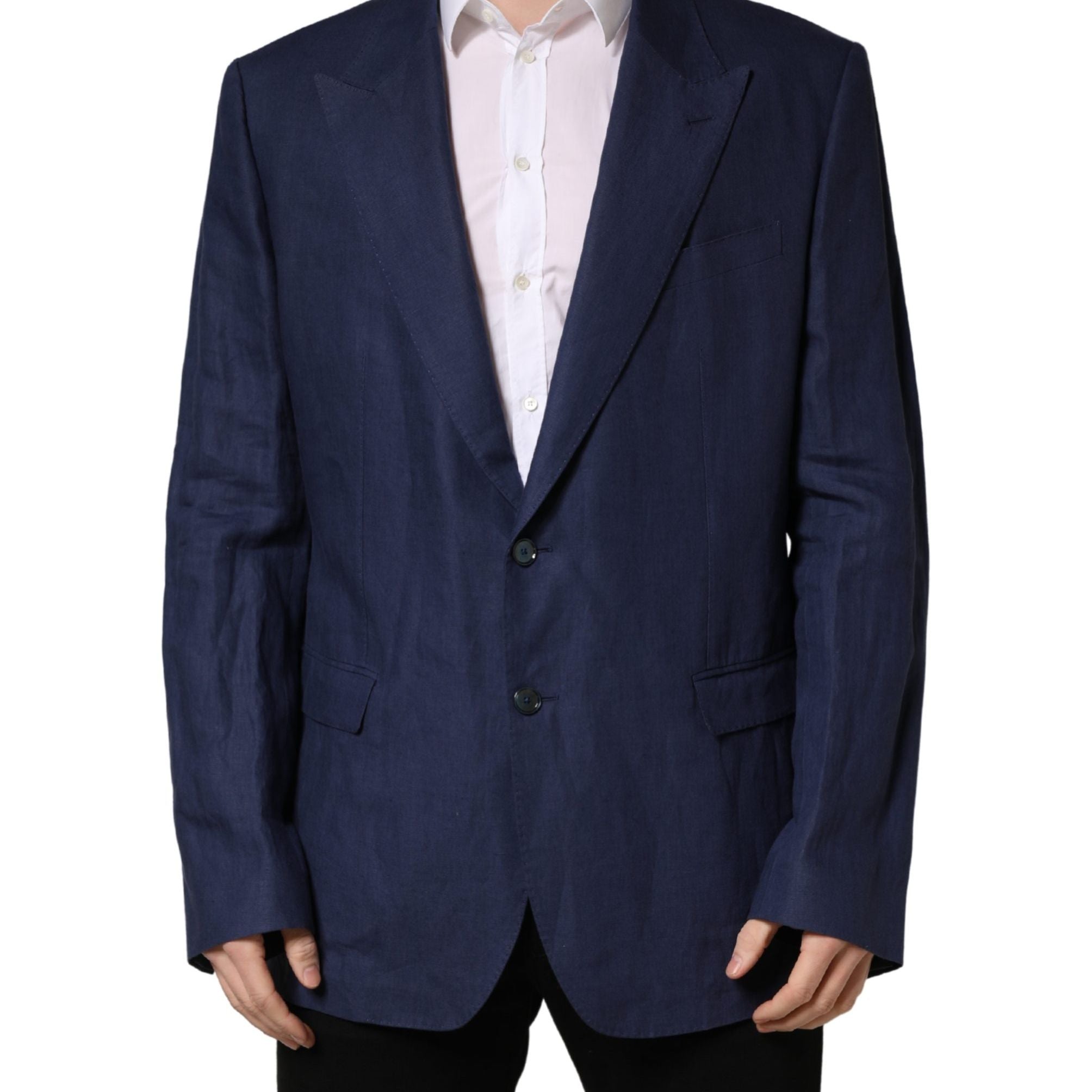 Dolce & Gabbana Blue Single Breasted 2 Button Suit Jacket