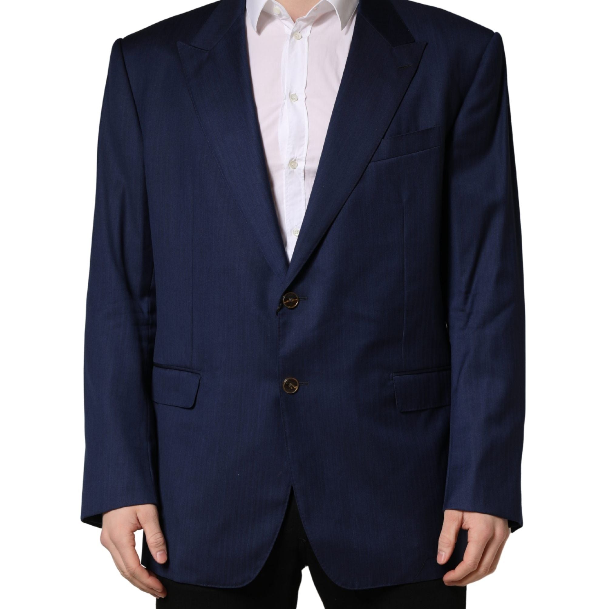 Dolce & Gabbana Blue Single Breasted 2 Button Suit Jacket